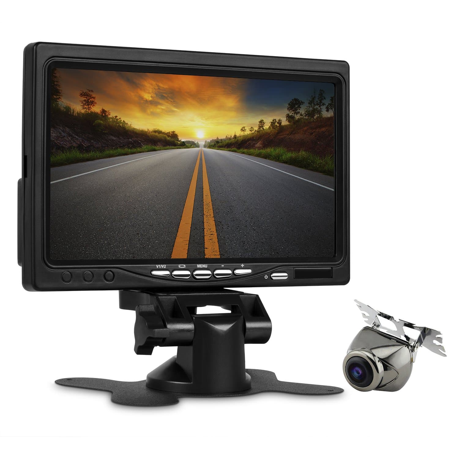 Rearview Reverse Back-U Camera Kit with LCD Display Monitor Wide 170° Viewing Angle NTSC IP67 Waterproof (WRC-LCD-WRC-117-PACK)