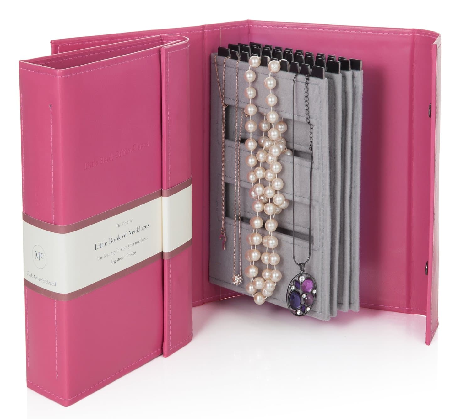 Little Book of Necklaces - A Book for Keeping Your Necklaces Tangle-free and Safe! Pink