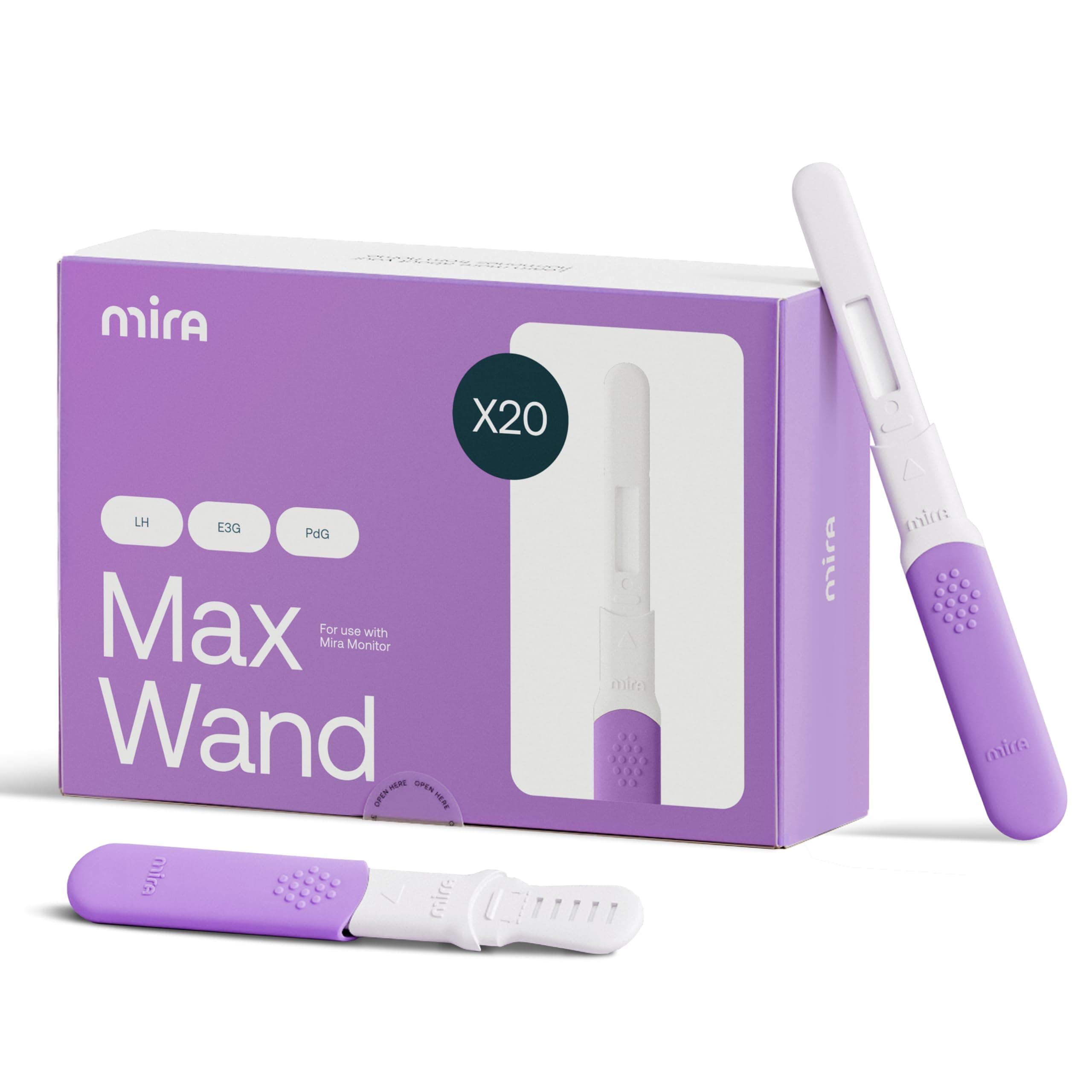 Fertility MAX Wands, Ovulation Test Strips for Women, Monitor and Detect Ovulation at Home, Track PdG, LH and E3G, Use with The Digital Mira Fertility Monitor Kit + App, 20 Tests