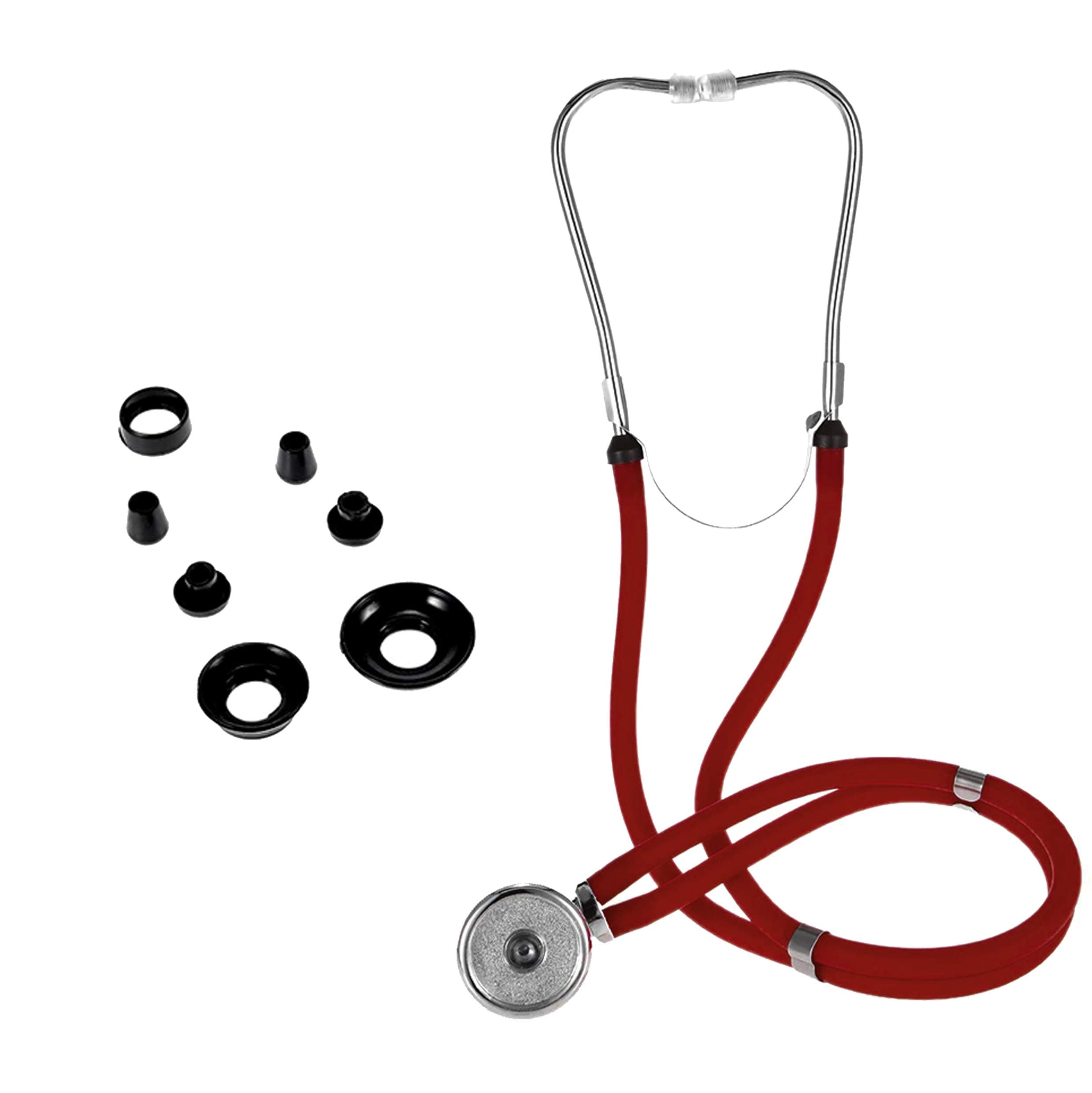 Pulse-Wave Rappaport Dual Tube Stethoscope - Dual Head (Burgundy)