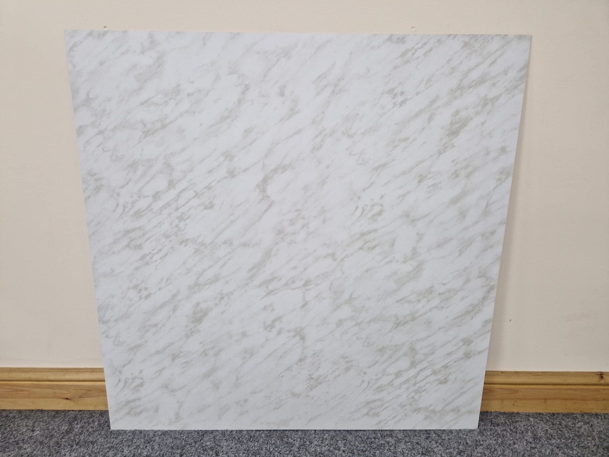 White Marble Effect HPL Laminate Fireplace Back Panel Laminate HPL 920mm x 920mm (White Marble)