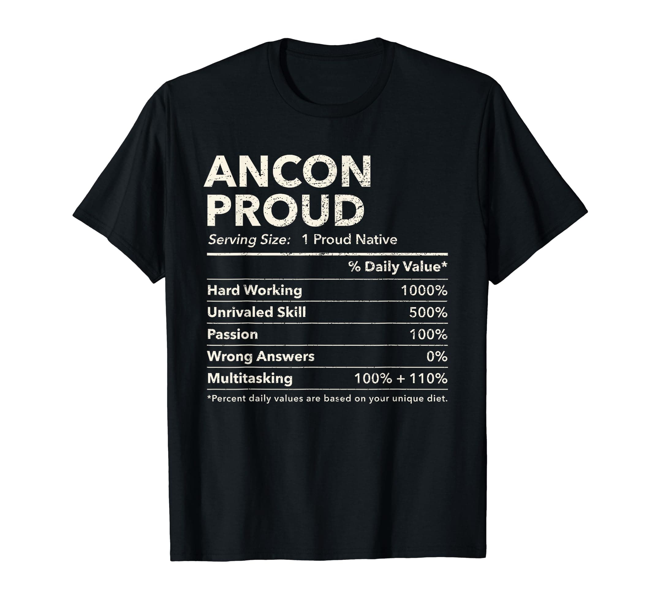 Ancon, New Mexico Proud Nutrition Facts T-Shirt