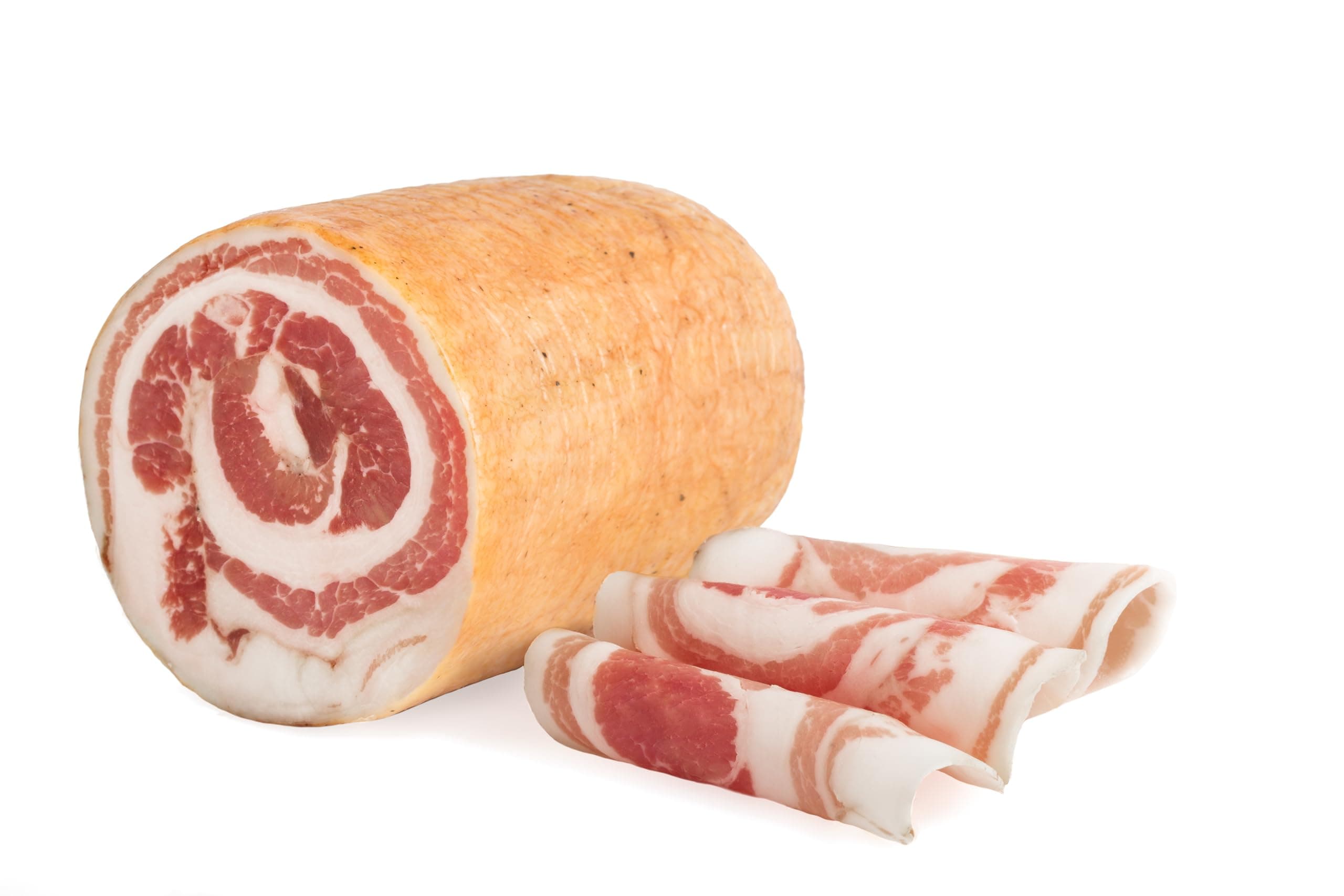 Pancetta Arrotolata, rolled bacon, half, italian food by Salumi Pasini, 1.6 kg