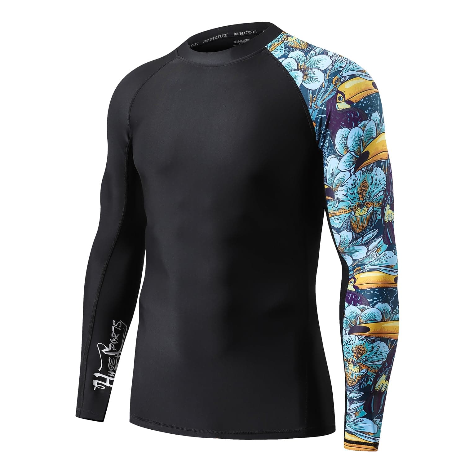 Men's Swim Shirts Long Sleeve UPF 50+ Rash Guard Sun Shirts UV Sun Protection