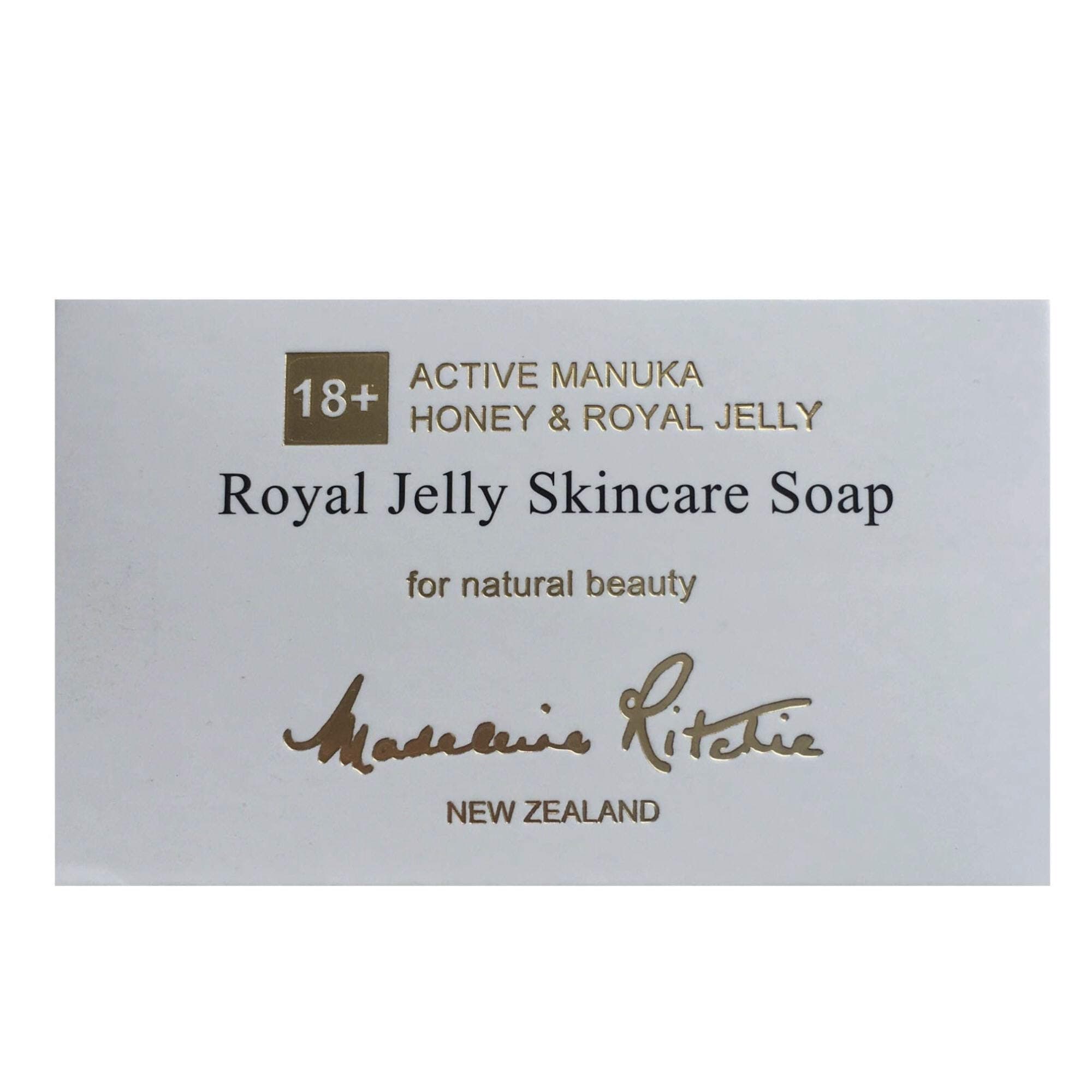 MADELEINE RITCHIE New Zealand 18+ Active Manuka Honey & Royal Jelly Skincare Soap 125g / 4.4oz for natural beauty