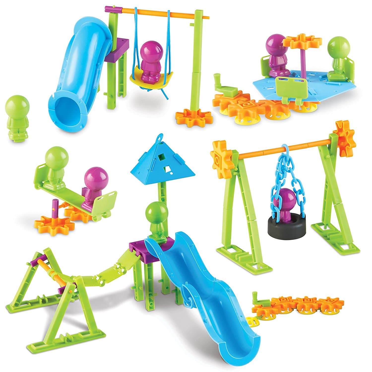 Playground Engineering & Design STEM Set - Kids Games, Building and Construction Gears, Montessori Activities , Critical Thinking Skills, Problem Solving for Boys and Girls