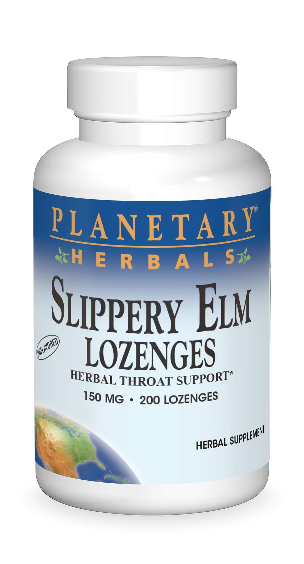 Slippery Elm Lozenges, Unflavored, 200 Count