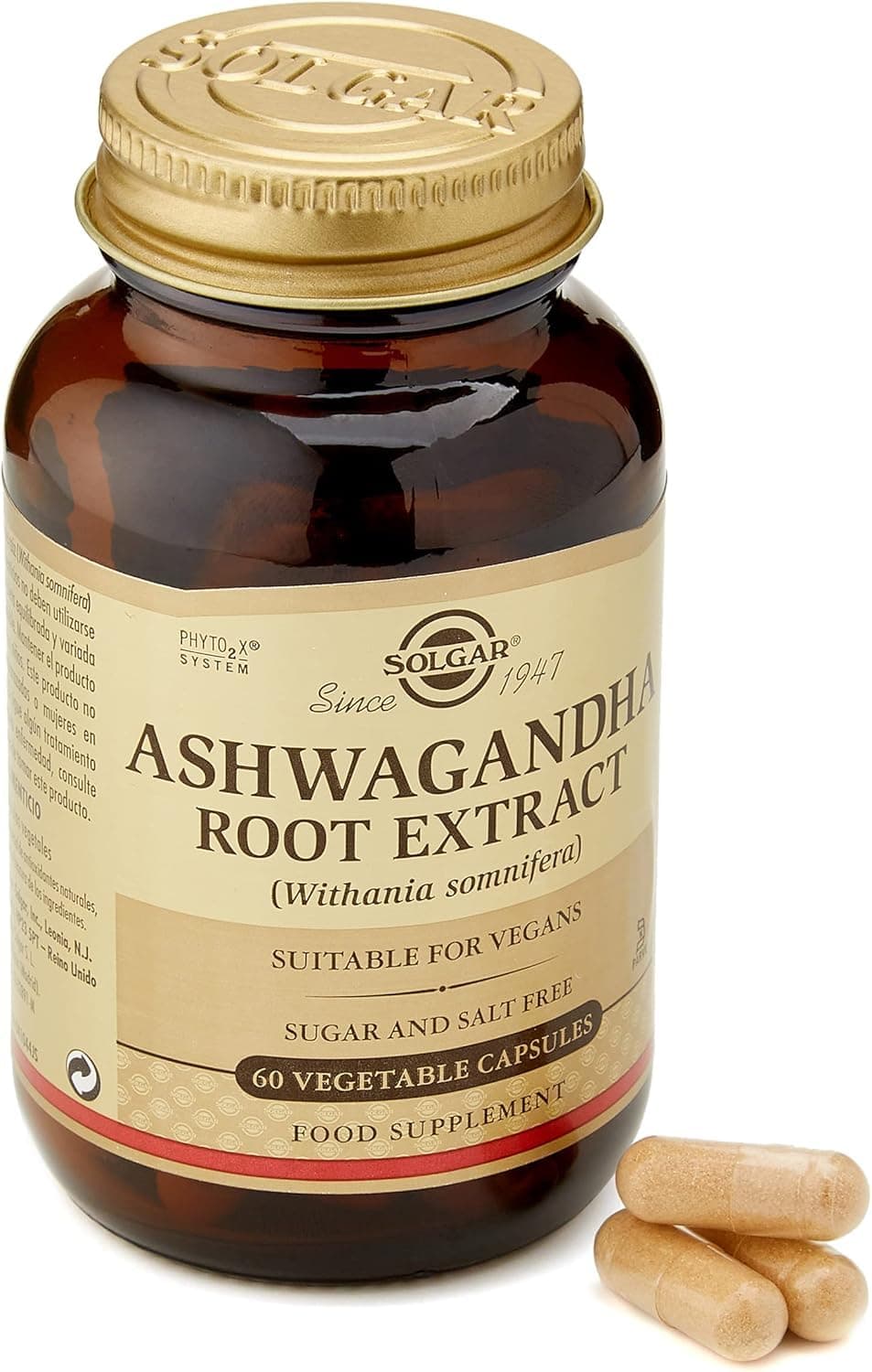 Standardized Full Potency Ashwagandha Root Extract Vegetable Capsules, 60 Count