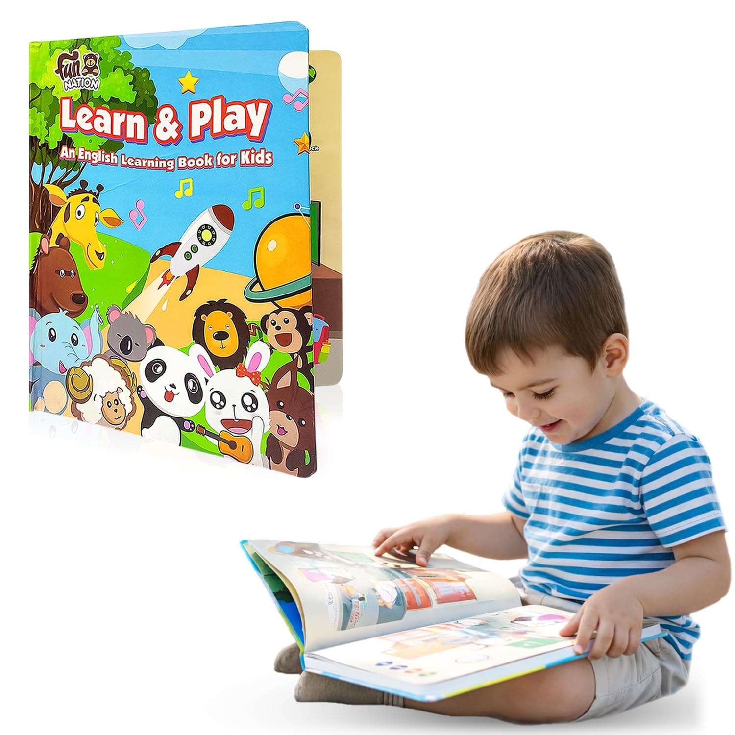 Kids Learn & Play Intelligence Sound Book – Musical Educational Toy for Toddlers, Interactive Learning Book for Girls and Boys, Early Spark for Small Kids