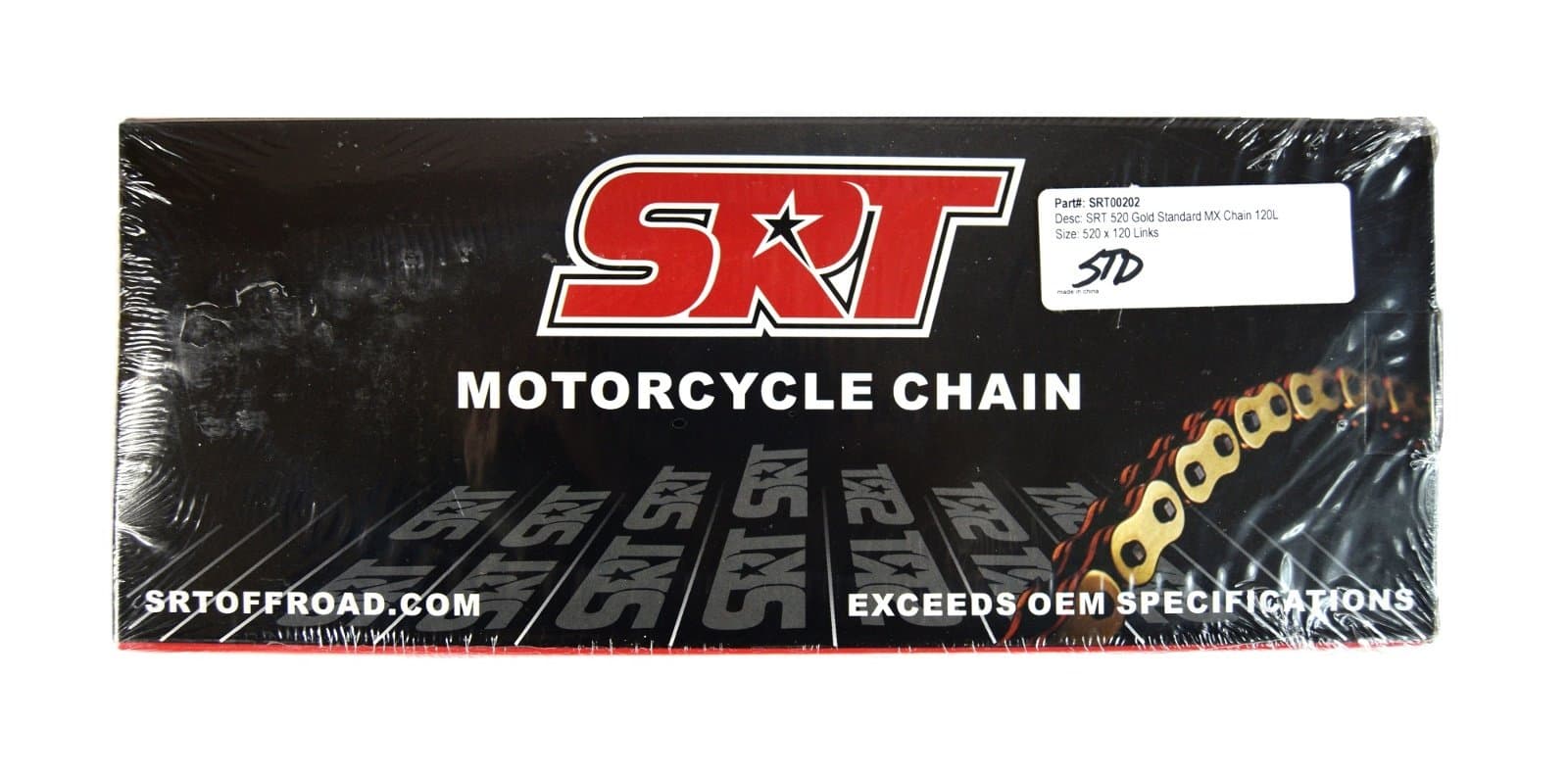 SRT Offroad Heavy Duty Dirt Bike Chain 520 x 120L Gold Standard SRT 520