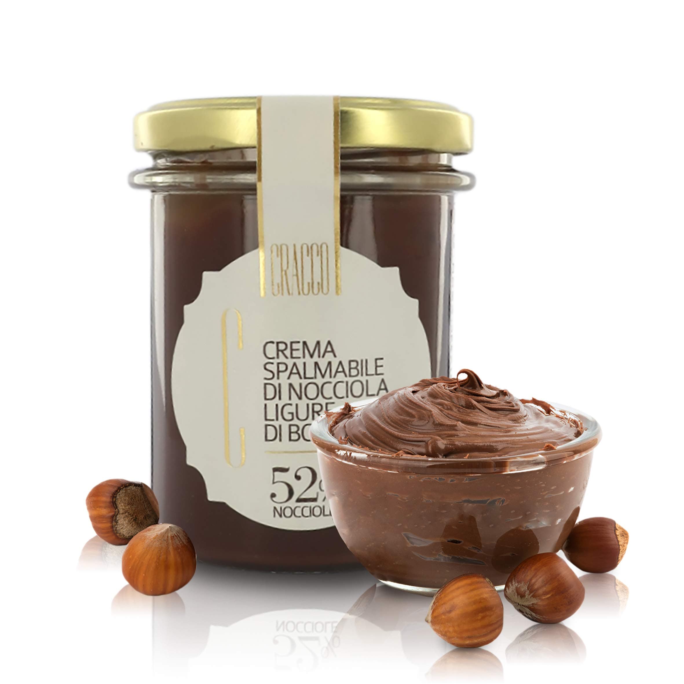 Cracco Spreadable Cream Made of Hazelnuts of Ligurian Woods, 200 Grams / 7.05 Oz