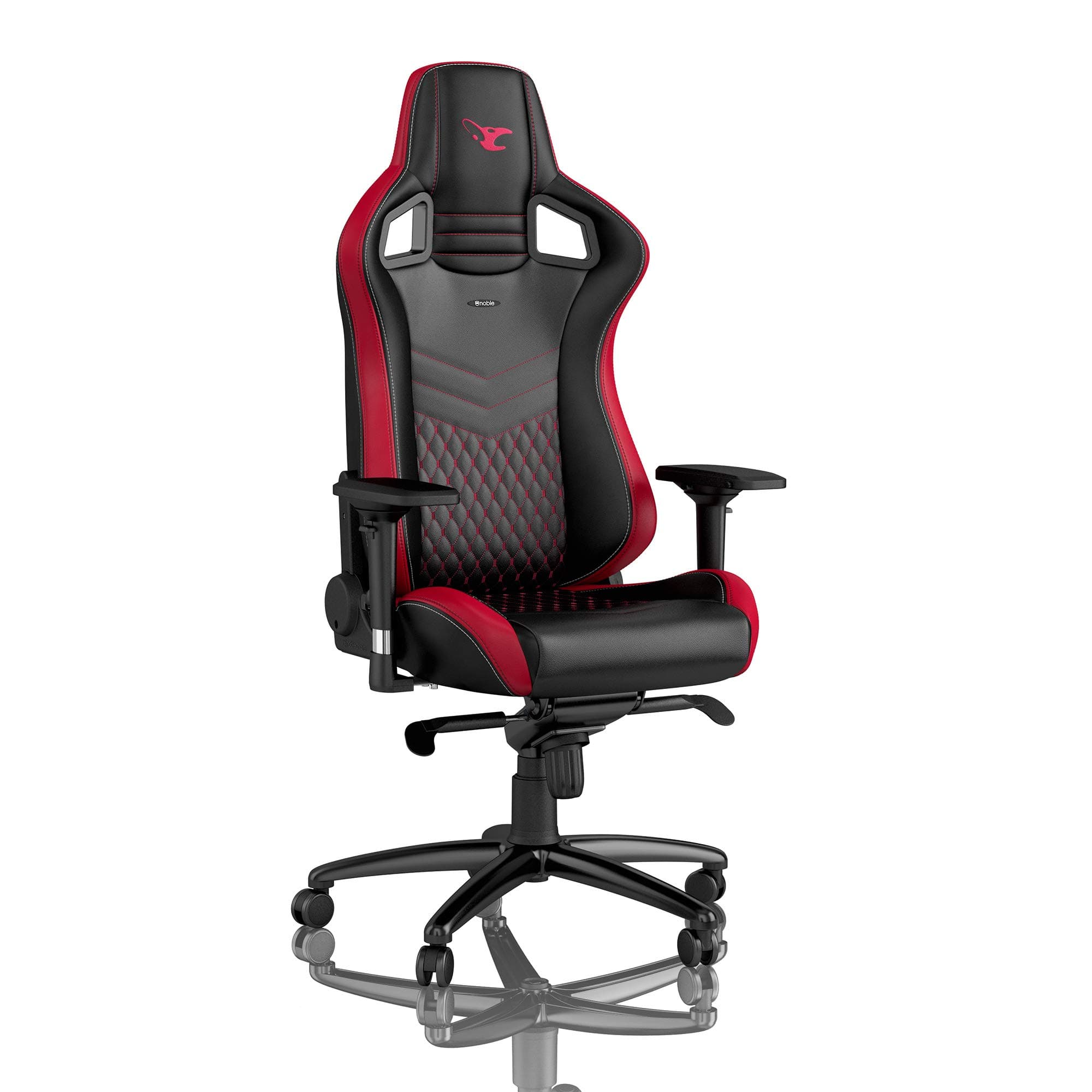 noblechairs EPIC Gaming Chair - PU Faux Leather - Mousesports Edition - Up to 120kg Users - Lumbar Support - Ergonomic - Pillows included - Home Office Chair - Computer Desk Chair