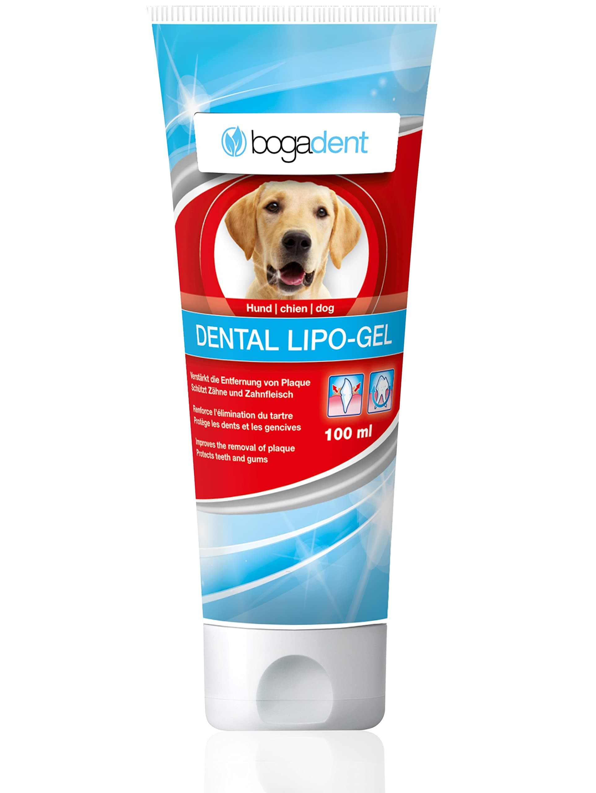 bogarBogadent Dental-Lipo Gel - Natural Dental Care, for Better Mouth Hygiene, Toothpaste for Dogs, Against Tartar & Bad Breath, Breath Freshener Dental Gel for Dogs, 100 ml