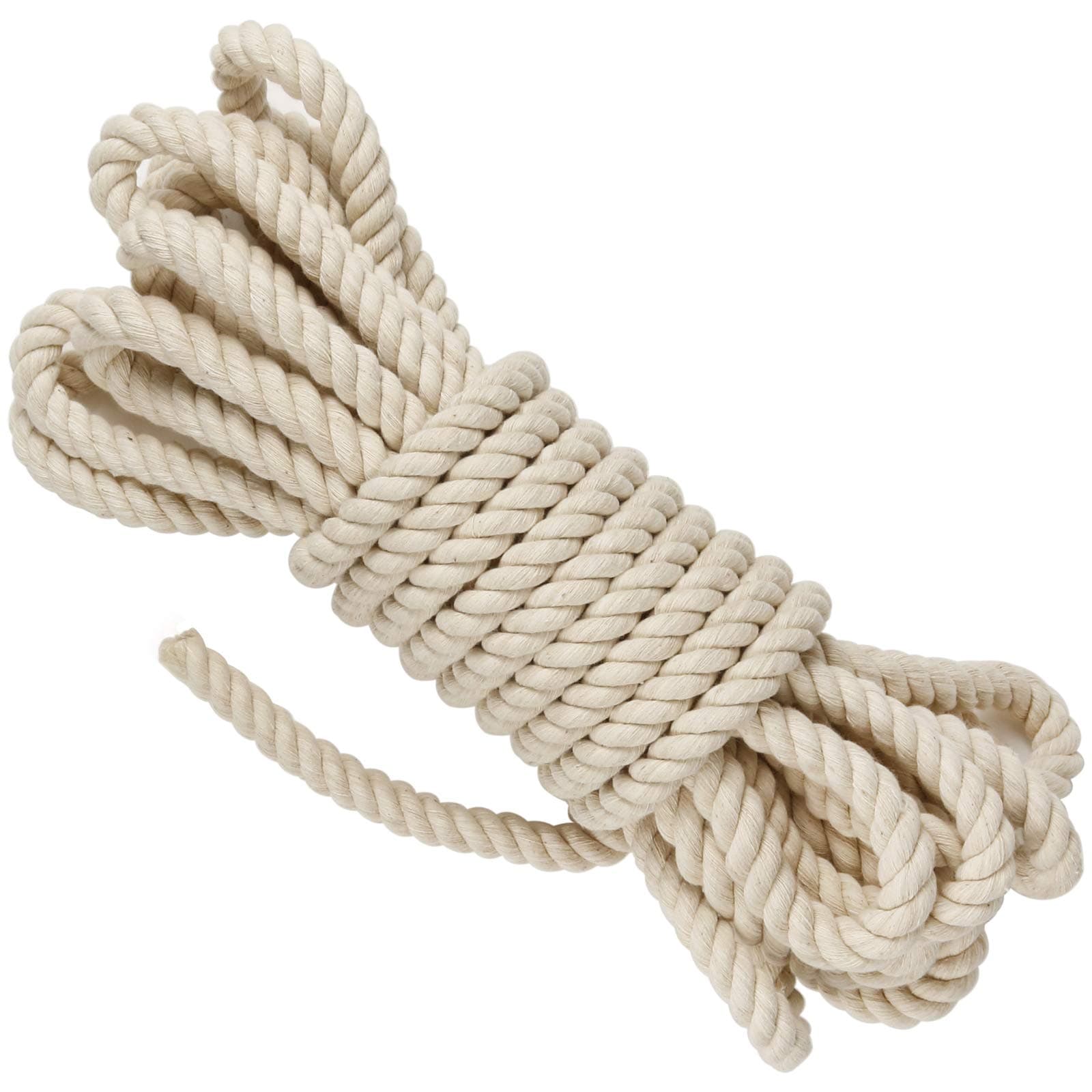 Tenn Well 12mm Cotton Rope, 33 Feet x 1/2 inch Thick Macrame Cord Decorative Rope for Crafts, Wall Hangings, Plant Hangers, Knotting, Decoration