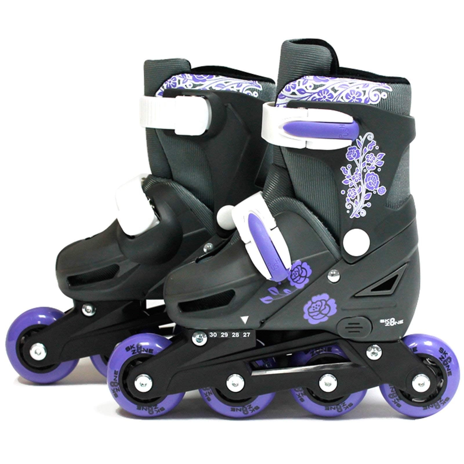 Sk8 Zone By Eurotrade Girls' HW219469 SK8 Zone Purple Roller Blades Inline Adjustable Size Childrens Kids Pro Skating New (Large 3-6 (35-38 EU)