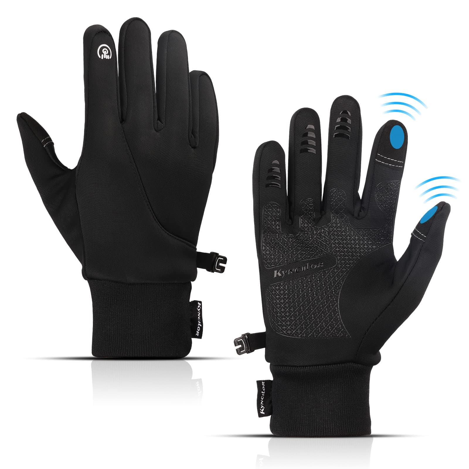 GirebaeWarm Winter Gloves, Windproof Waterproof Touchscreen Running Gloves, Non-Slip Elastic Cuff Thermal Gloves for Men Women Running Driving Cycling Climbing Hiking