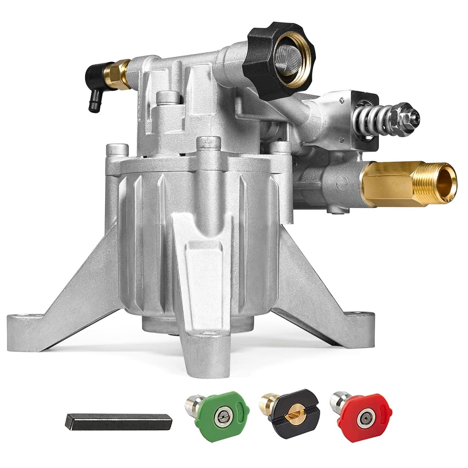 TOOLCY 7/8" Shaft Vertical Pressure Washer Pump - Max 3200 PSI @ 2.5 GPM OEM & Power Washer Pump for Gas Washer - Rear Facing Inlet/Outlet - More Replacement for Simpson, Ryobi, Honda etc