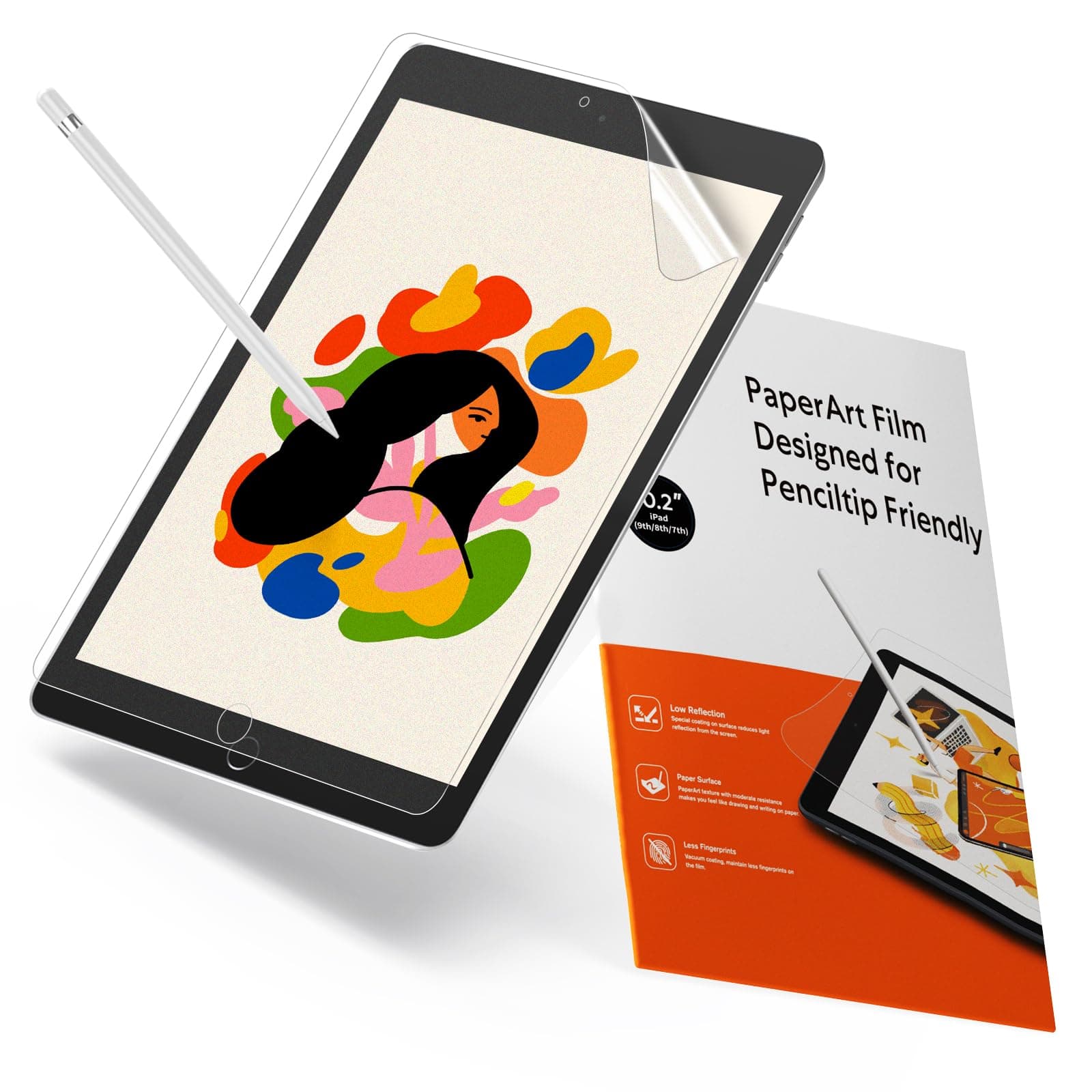 [2 Pack Paperfeel Screen Protector Compatible With Ipad 9/8/7(10.2-Inch,2021&2020&2019 Model,9Th 8Th 7Th Gen),Ipad 10.2 Matte Pet Paperfeel Film No Glare Scratch Resistant Paperfeel Protector