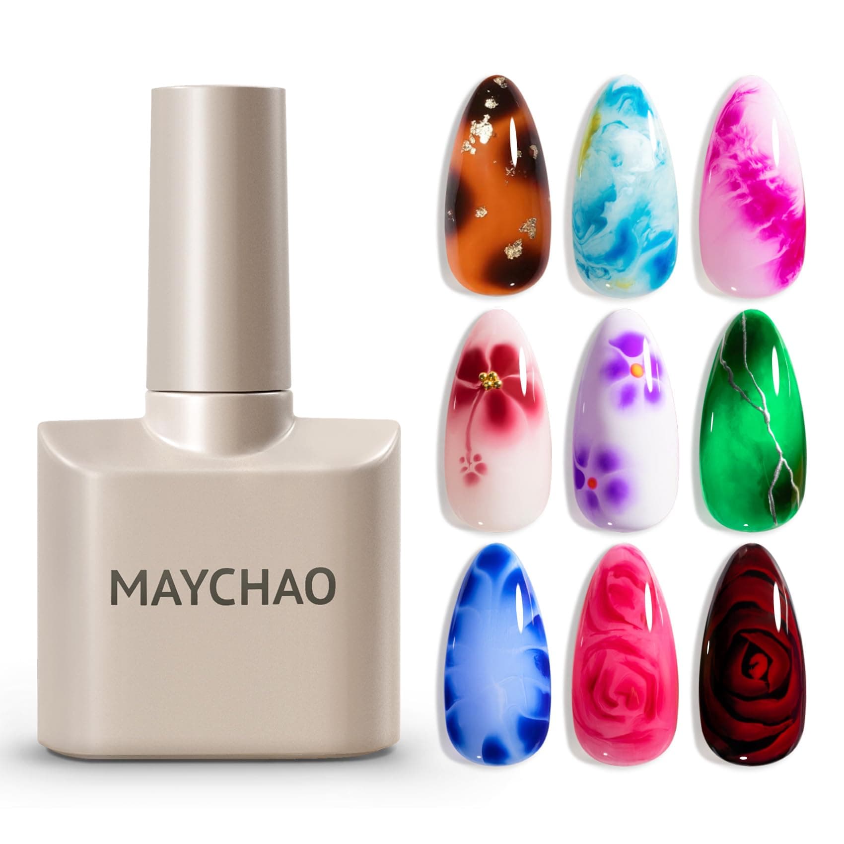 Clear Blooming Gel, 15ml Soak Off Nail Lamp Gel Nail Polish Glossy Finish Long Lasting for Home Nail DIY Manicure, 0.5 OZ