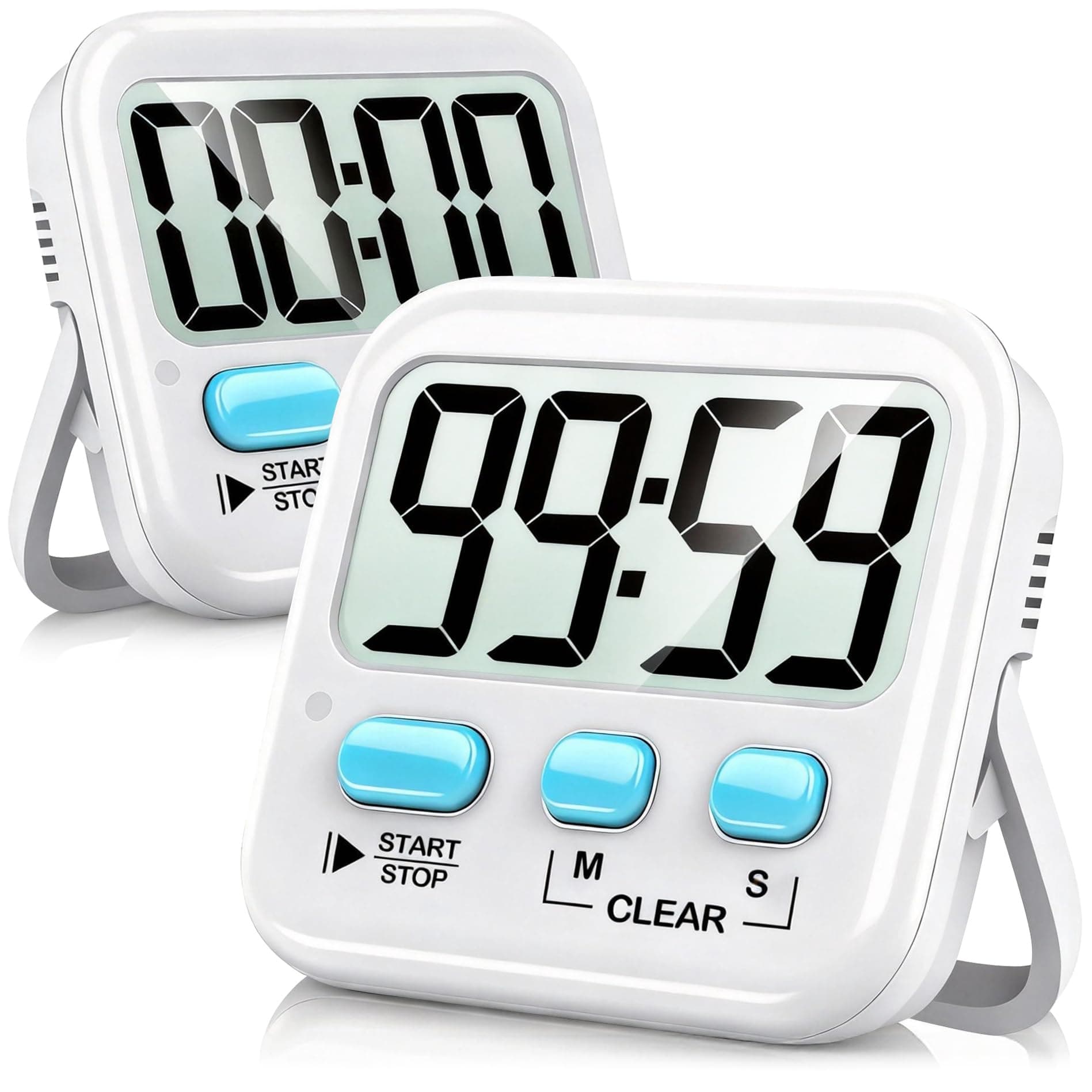 2 Pack Digital Timer for Kids, Magnetic Countdown Kitchen Timers for Cooking, Egg, Classroom, Teacher, Exercise, Study, Oven - Battery Included