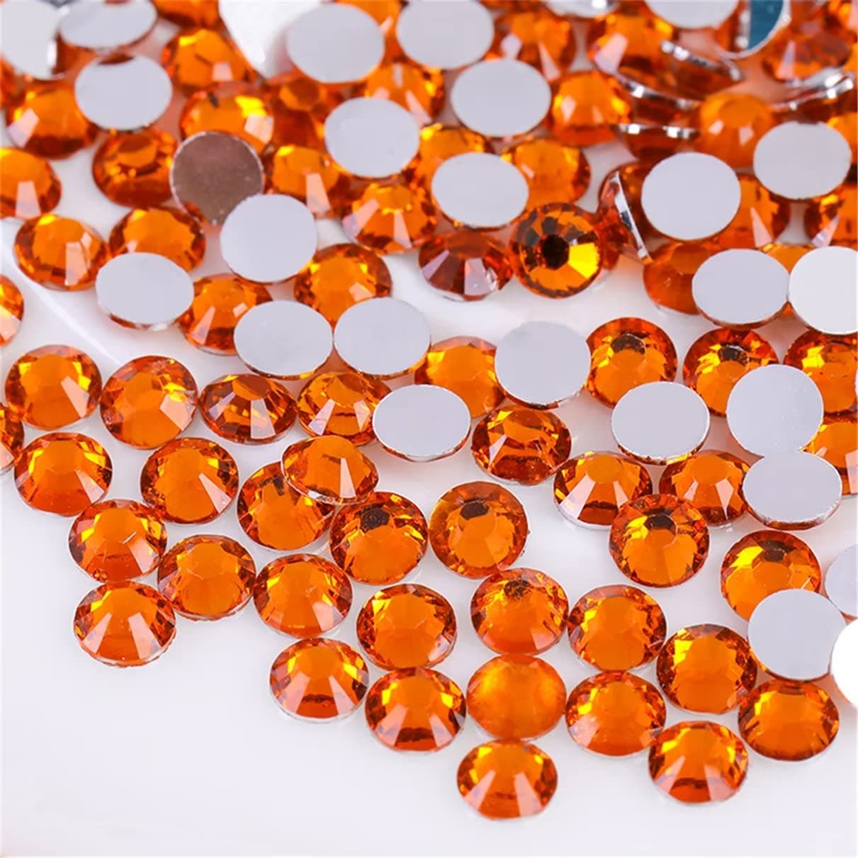 1000 Pieces SS20 5mm Flatback Rhinestones Clear Glass Round Gems Crystals for Nail Art DIY Crafts Clothes Shoes Bags (Orange)