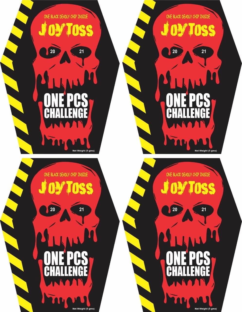 one-pcs-Challenge (Pack of 4) | Extreme Spicy Tortilla Chips | Hottest Chips in the World | Ultimate Hot Snack | 20 Grams