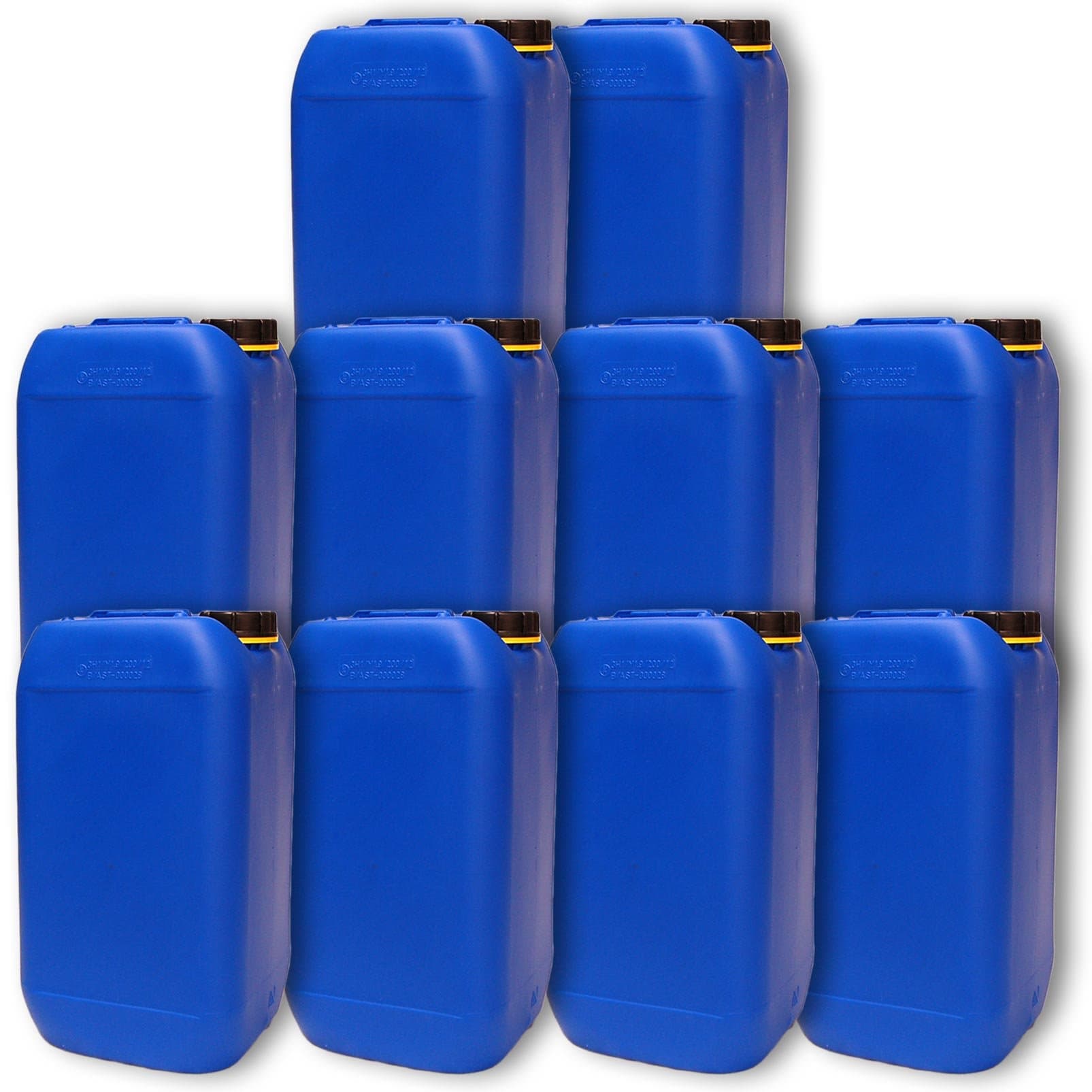 Lot of 10 plastic jerricans 15 L, container, HDPE blue color, with cap and tap DIN 61 (10x22246)