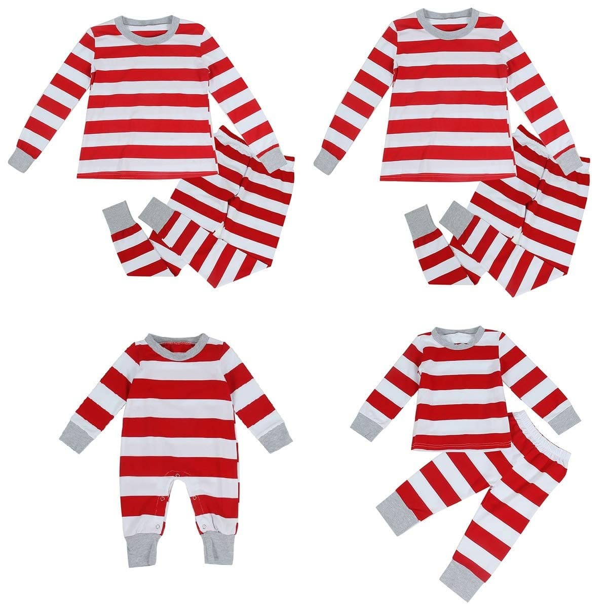 Christmas Pyjamas Set for Family Matching Xmas Sleepwear Nightwear Pjs (Color : White Red, Size : Women M)