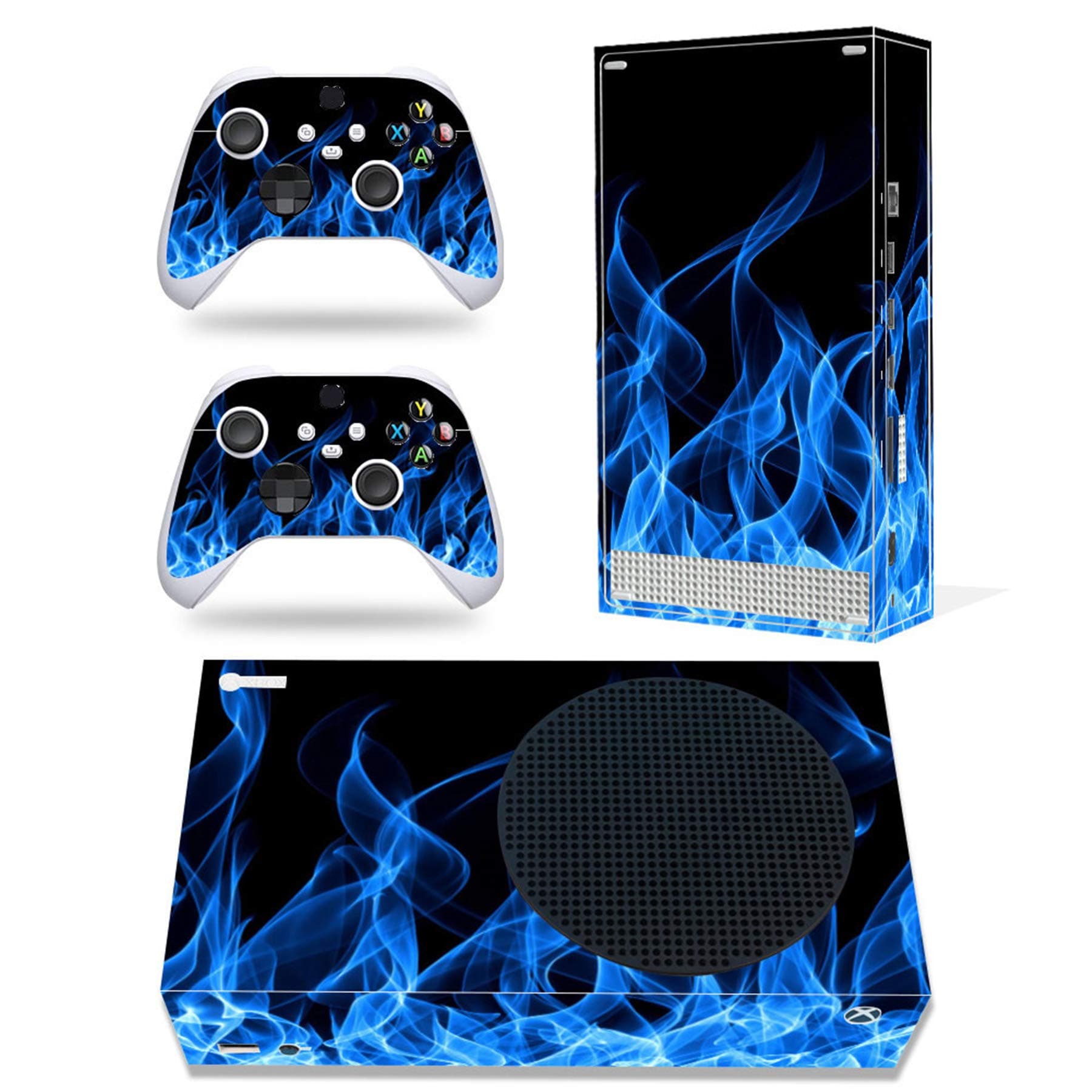 Skin for Xbox Series S, Whole Body Vinyl Decal Protective Cover Wrap Sticker for Xbox Series S Console and Controller (Blue Fire)