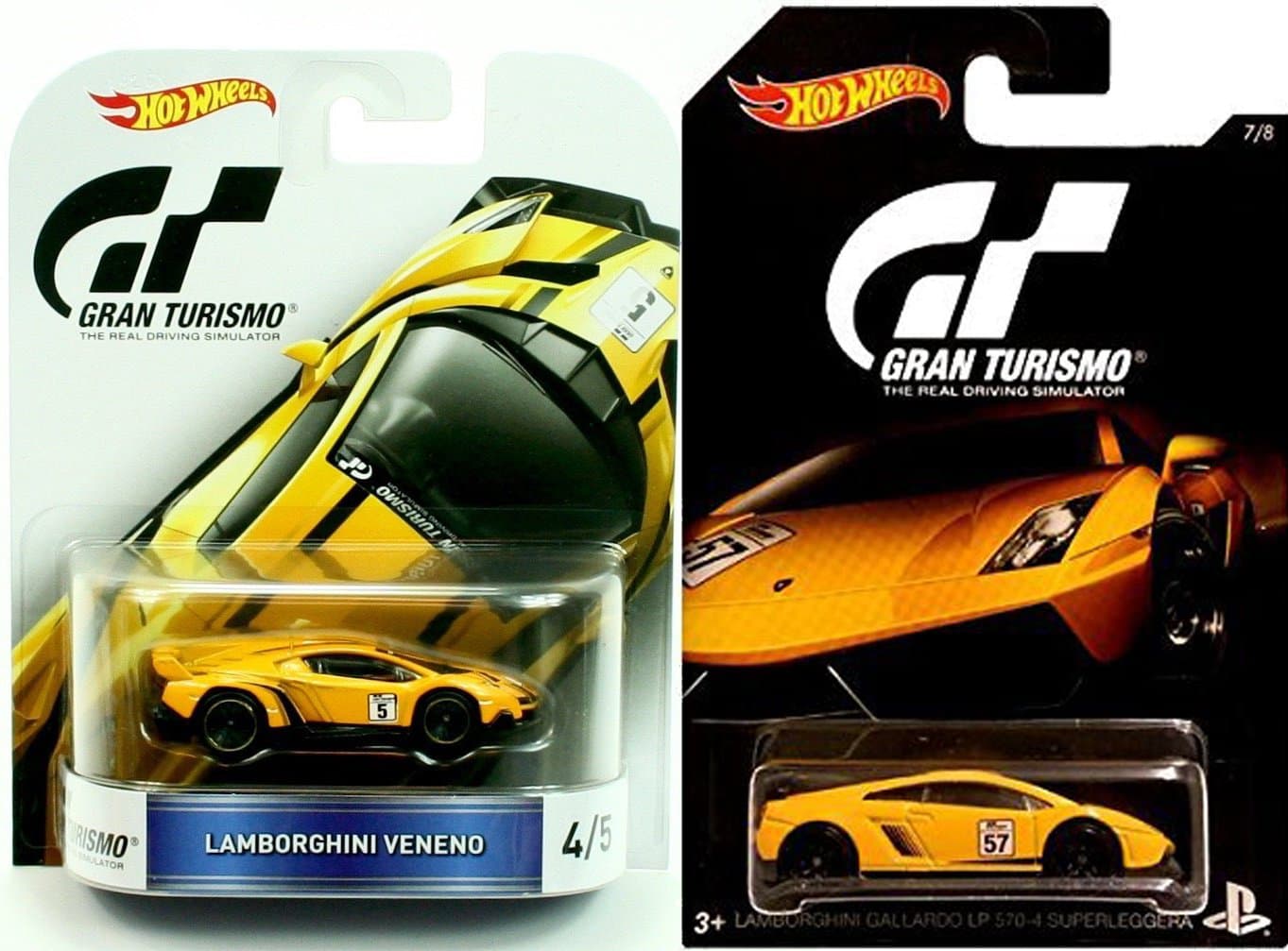 Retro Entertainment Gran Turismo Lamborghini Veneno & Exclusive Lamborghini Gallardo LP 570-4 Superleggera 2-Car Bundle