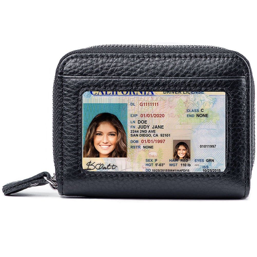 RFID Blocking Leather Wallet for Women,Excellent Women's Genuine Leather Credit Card Holder