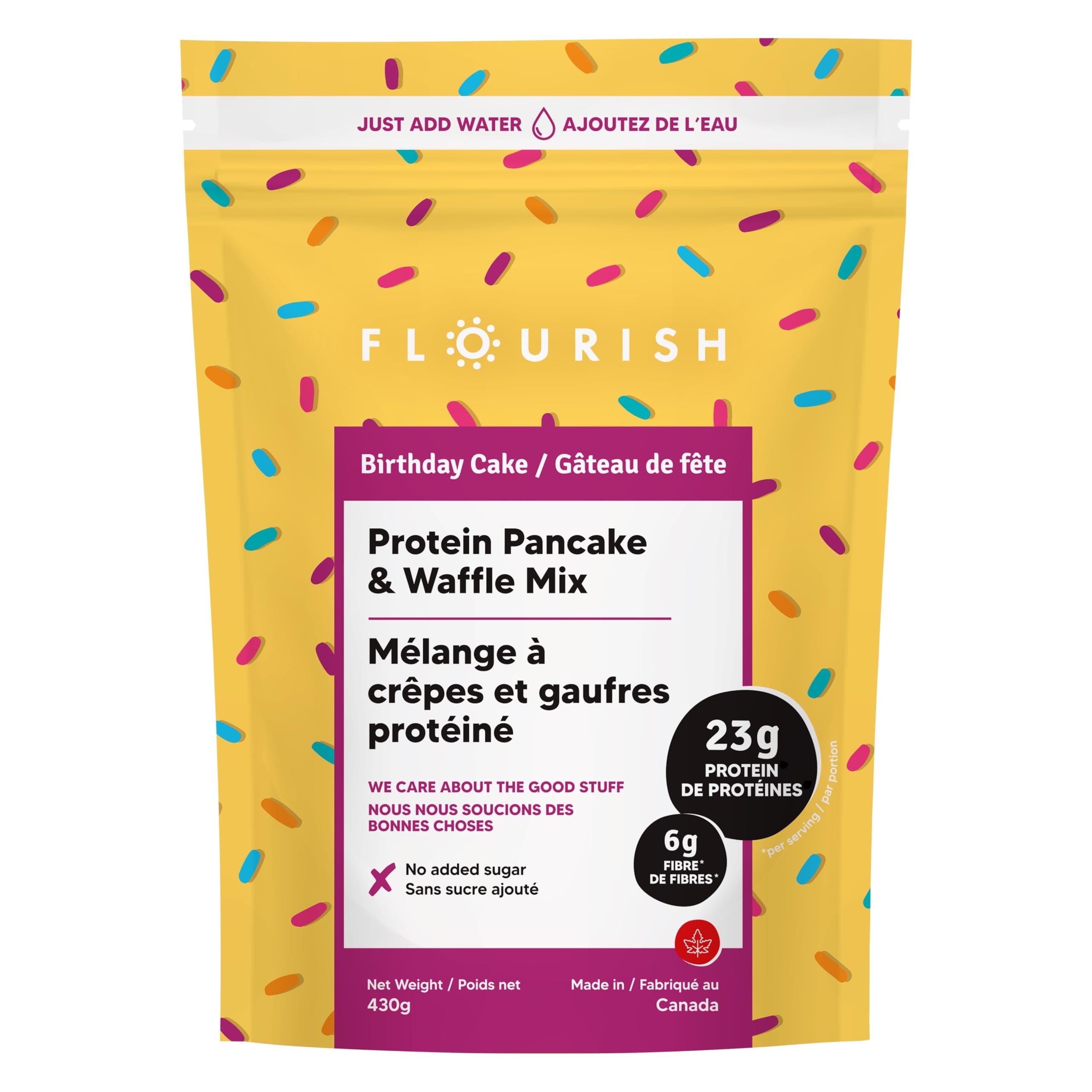 Flourish - Protein Pancake & Waffle Mix, Whey Protein Isolate & Flax Seed, No...