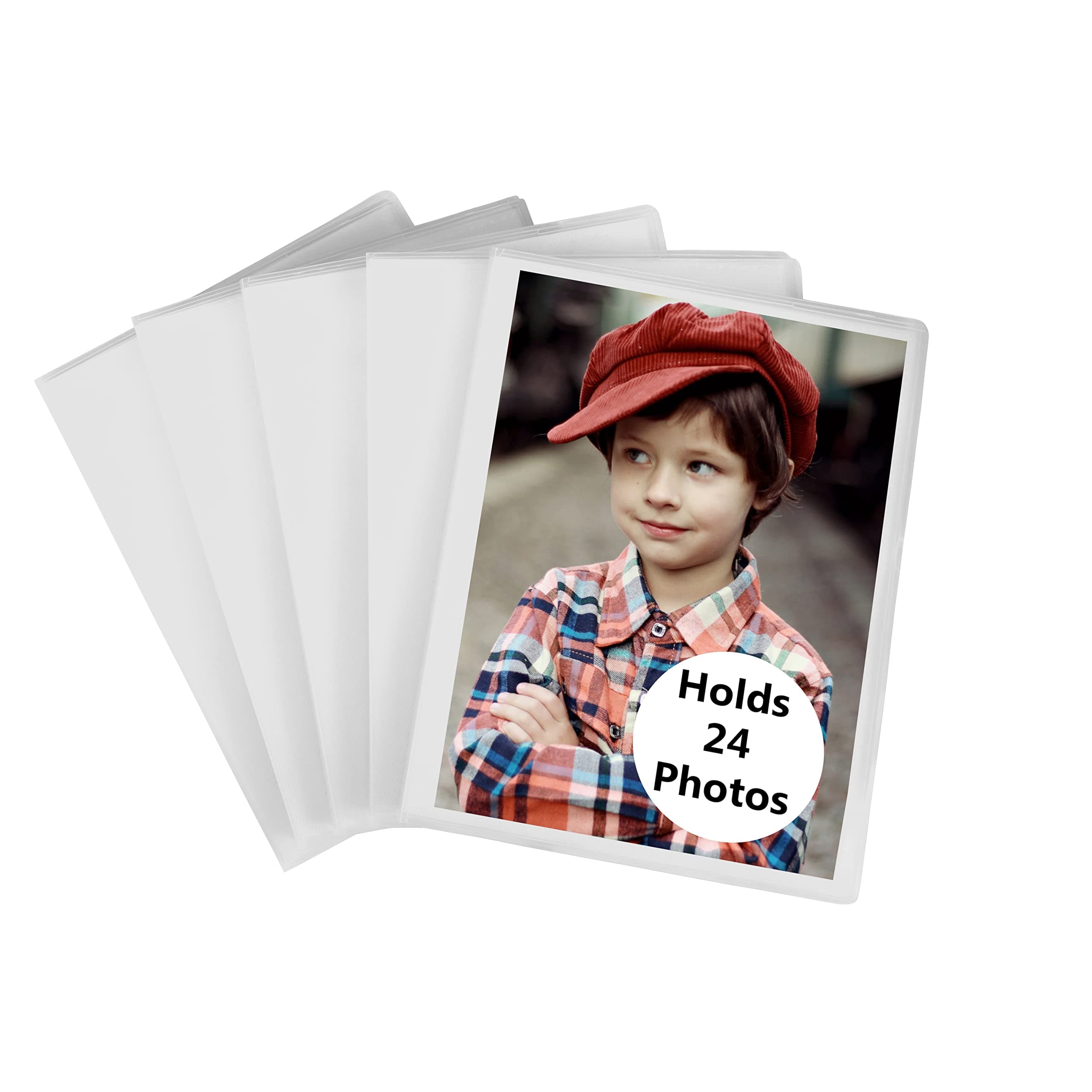 Iconikal 5 Pack, 5x7 Inch, Holds 24-Photos. Photo Albums with Clear Cover to Store and Display Memories, Vacations, Events, Weddings
