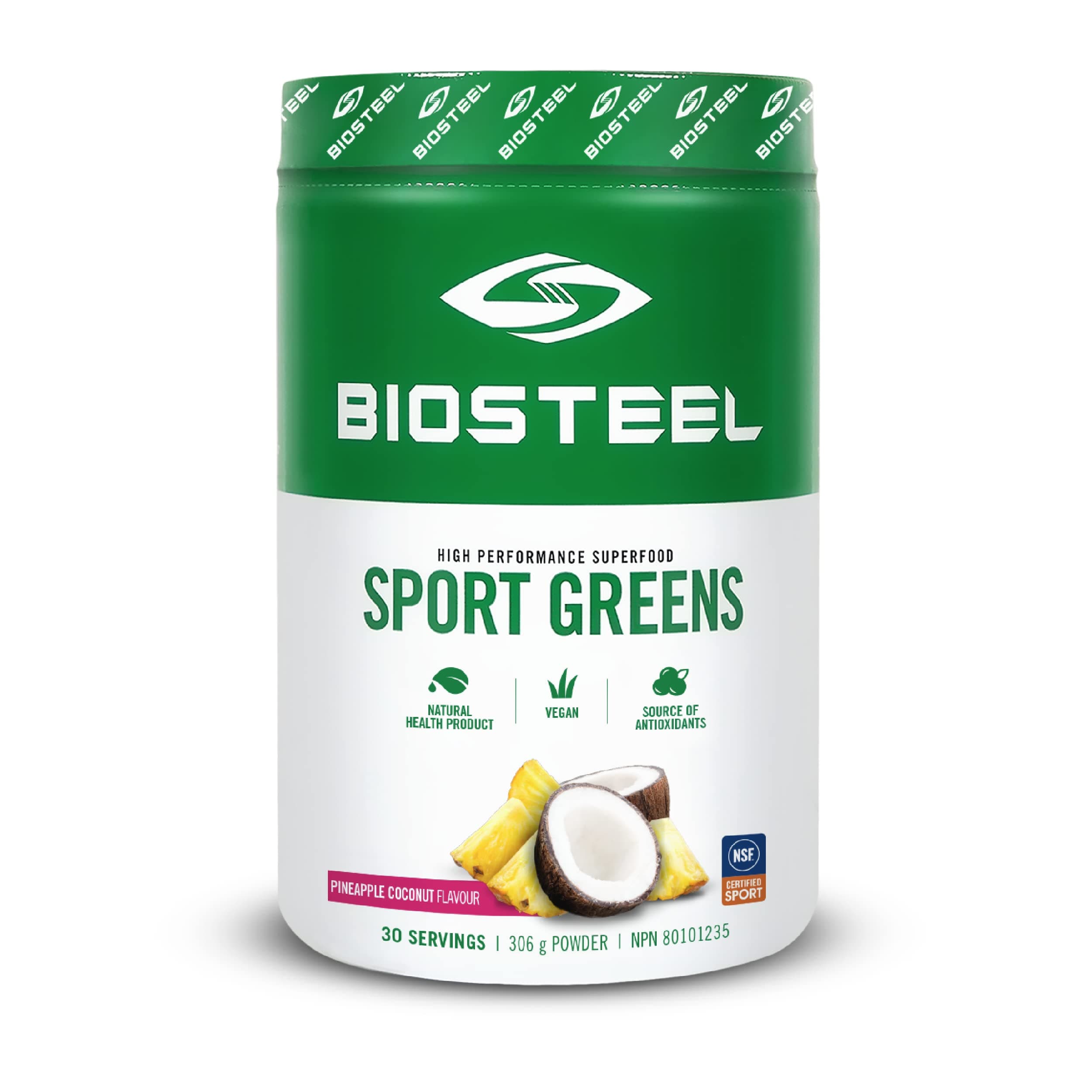 Sport Greens Powder, High Performance Superfood Supplement, Non-GMO Formula, Pineapple Coconut, 30 Servings