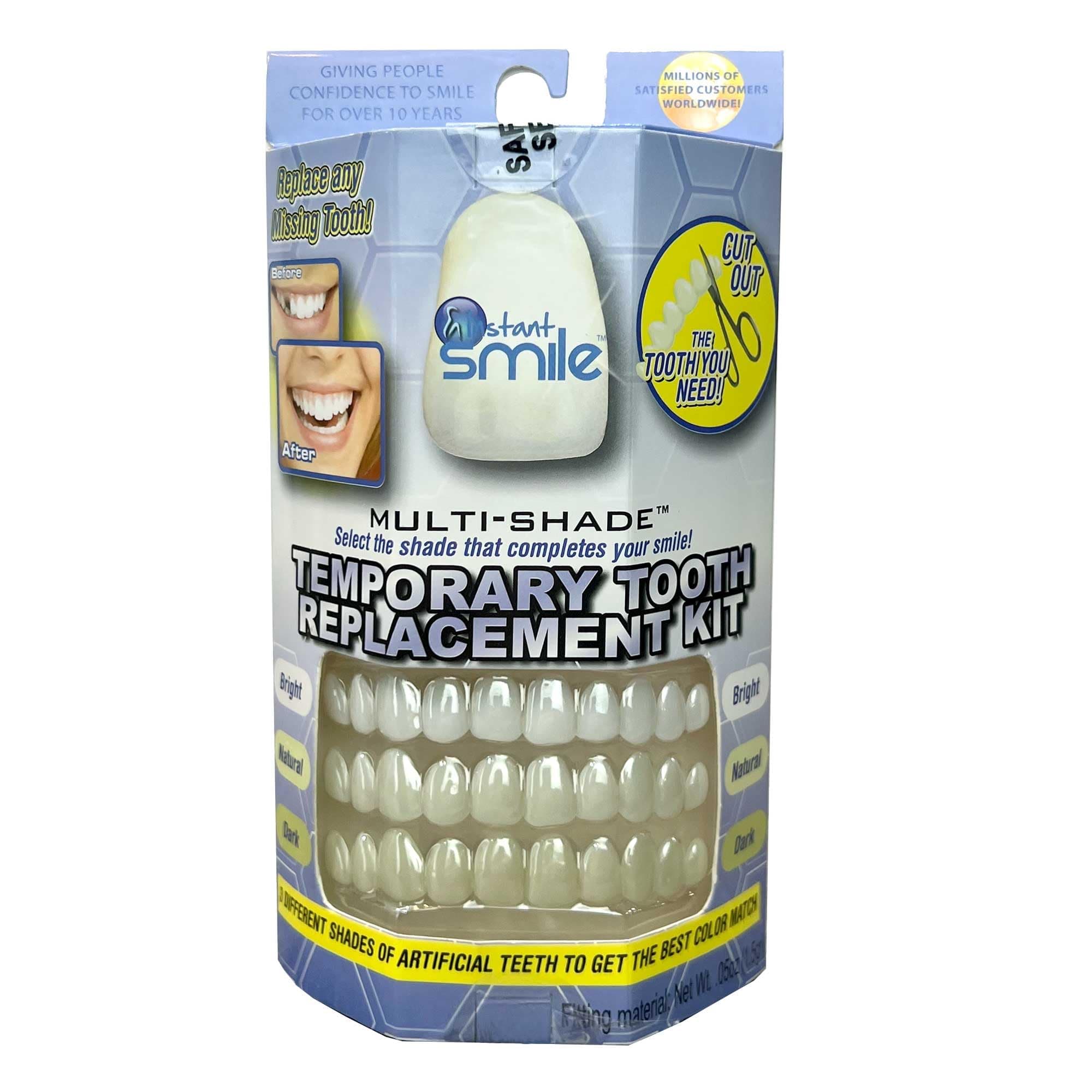 Multishade Patented Temporary Tooth Repair Kit, Replace a Missing Tooth in Minutes