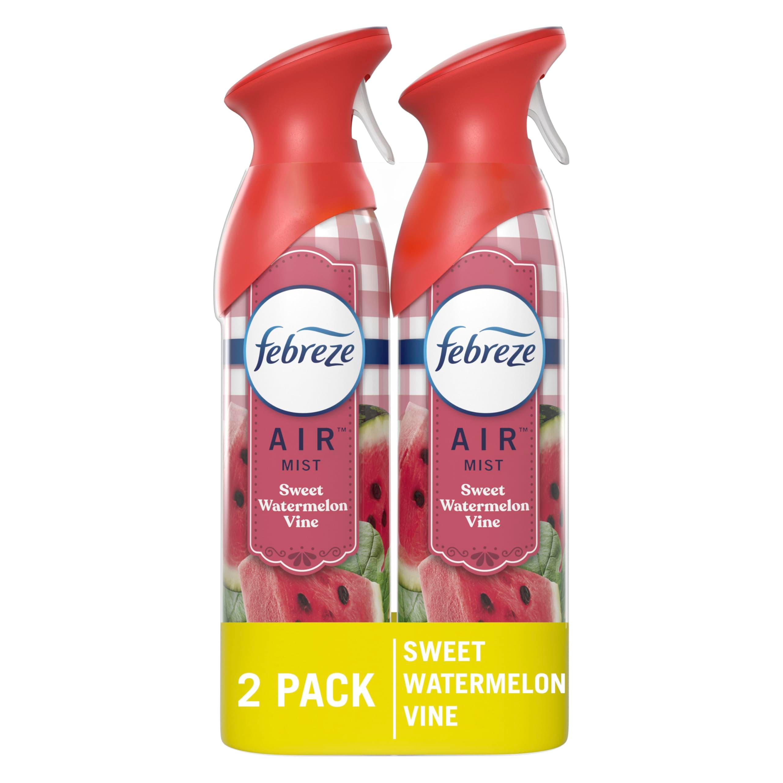 Air Mist Air Freshener Spray, Odor-Fighting Room Spray, Air Fresheners for Home and Bathroom and Kitchen, Aerosol Can, Sweet Watermelon Vine Scent, 8.8oz (Pack of 2)