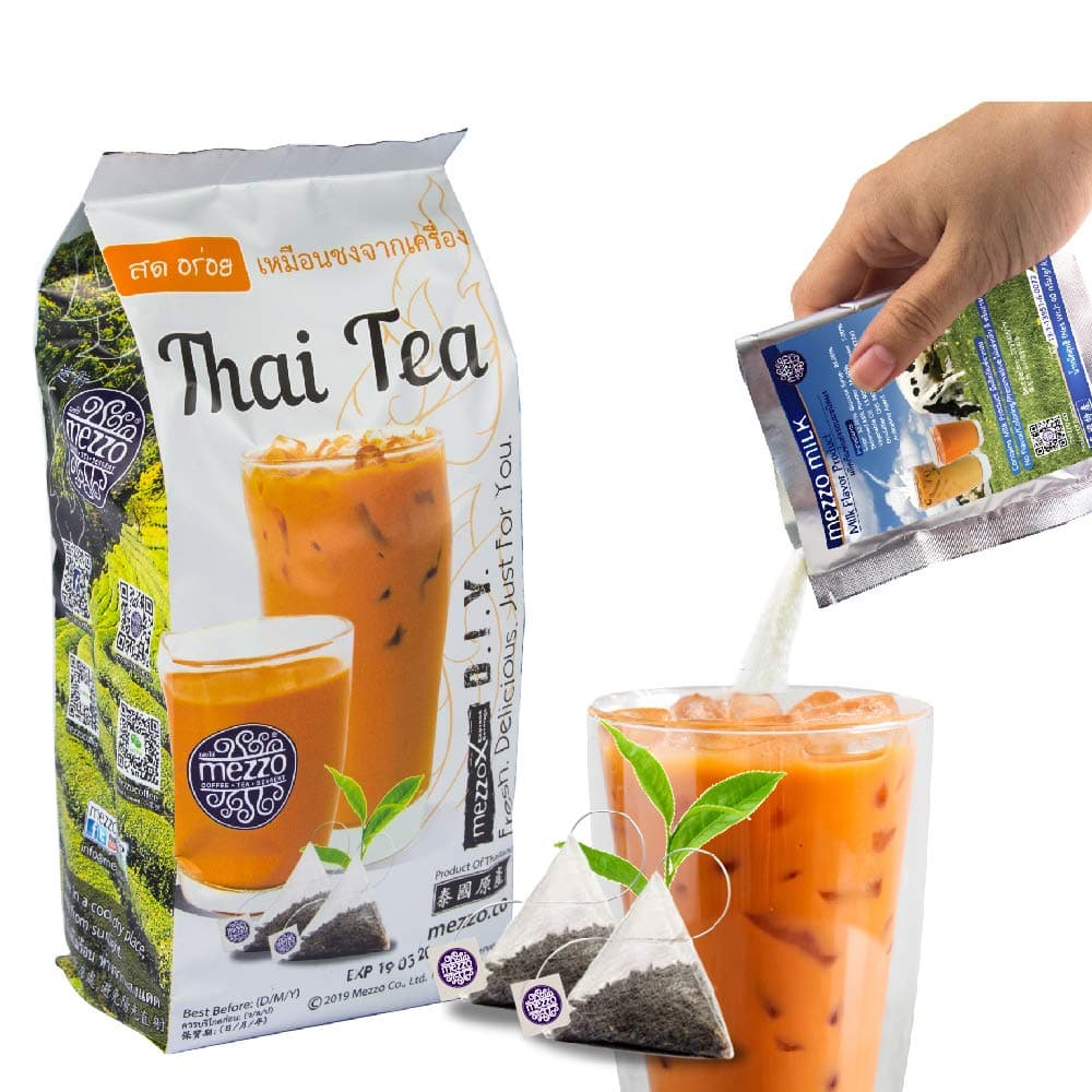 MezzoX Healthy Thai Tea Great tasting milk tea and full of antioxidants. Premium Thai Tea. Pack of 4 (20 Servings)