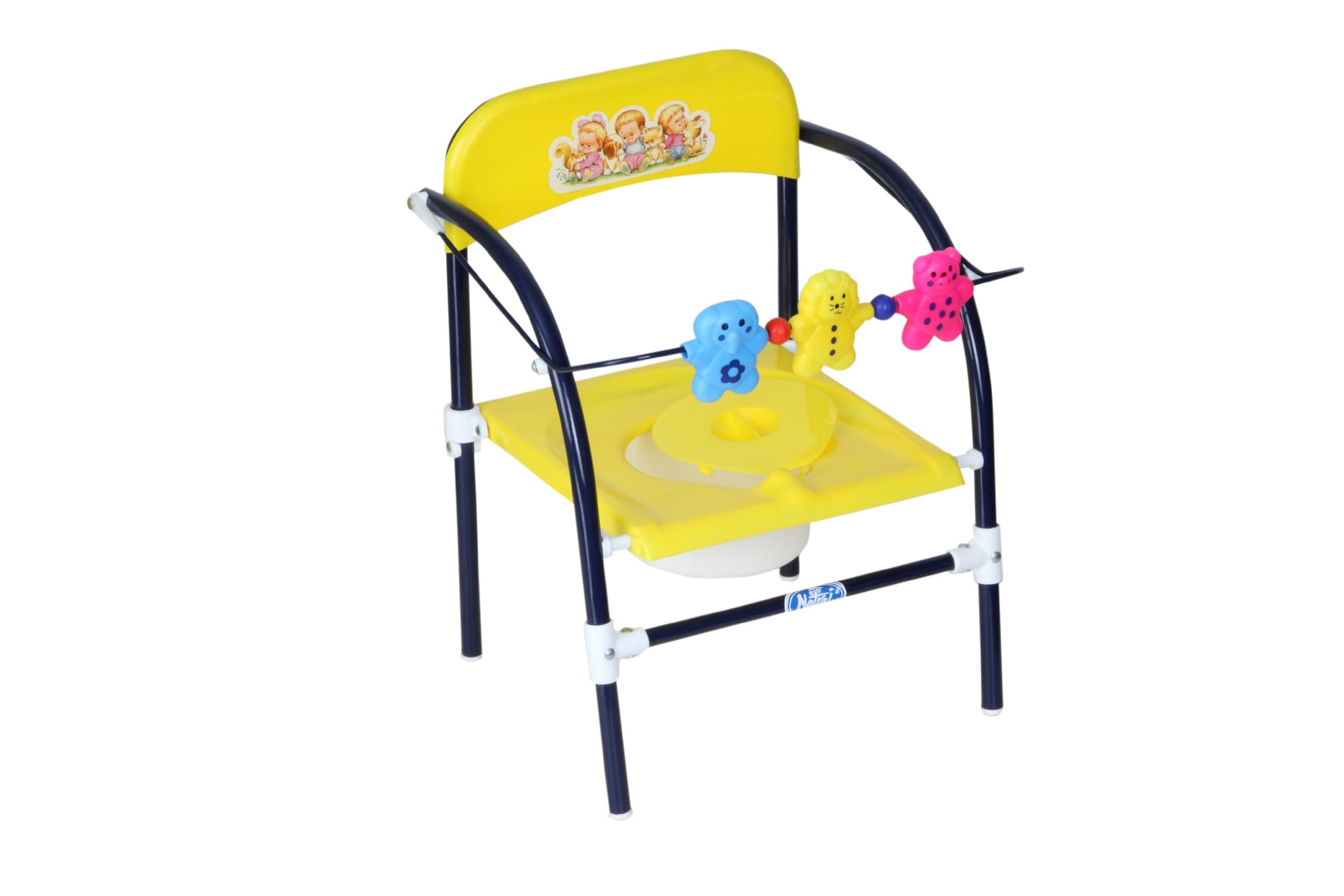 INFANTO Baby Potty Chair | Potty Training Seat | Baby Toilet Seat | New Born Baby, Infant, Kids | for 6-36 Months, Easy Folding & Portable with Removable Bowl, Top Cover & Playthings - Yellow