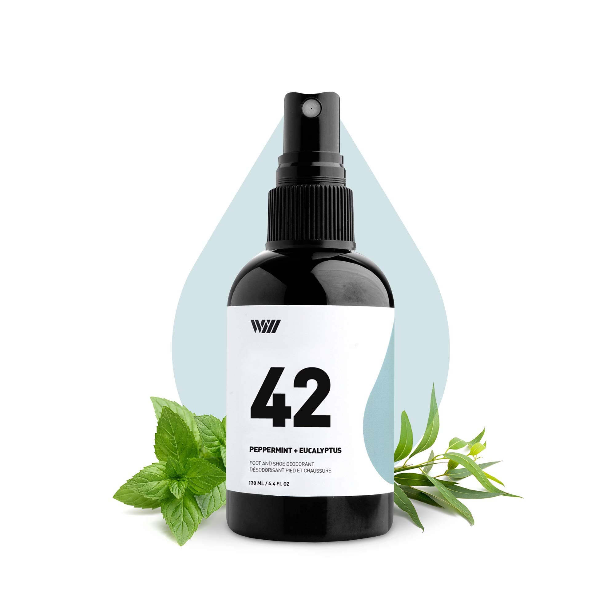 Way of Will 42 Foot and Shoe Spray - Natural Feet Deodorizer - Made With Peppermint, Eucalyptus, Thyme Essential Oils & 100% Natural Coffee Extract - Odor Eliminator Mist