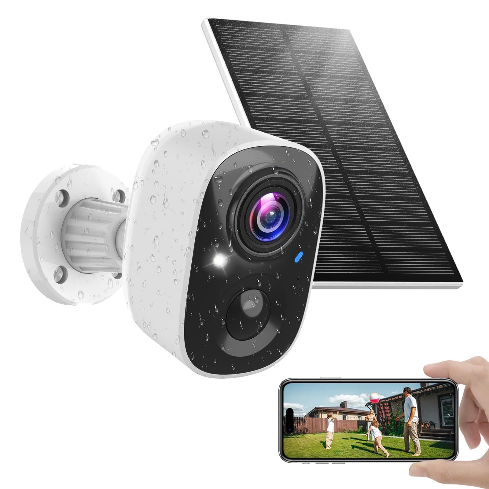 MaxiViz Solar Camera Outdoor Wireless, 2.4GHz Wi-Fi Security Camera with AI Motion Detection, Cameras for Home Security with 2K Color Night Vision, Two-Way Talk, IP66 Weatherproof, Cloud/SD Storage