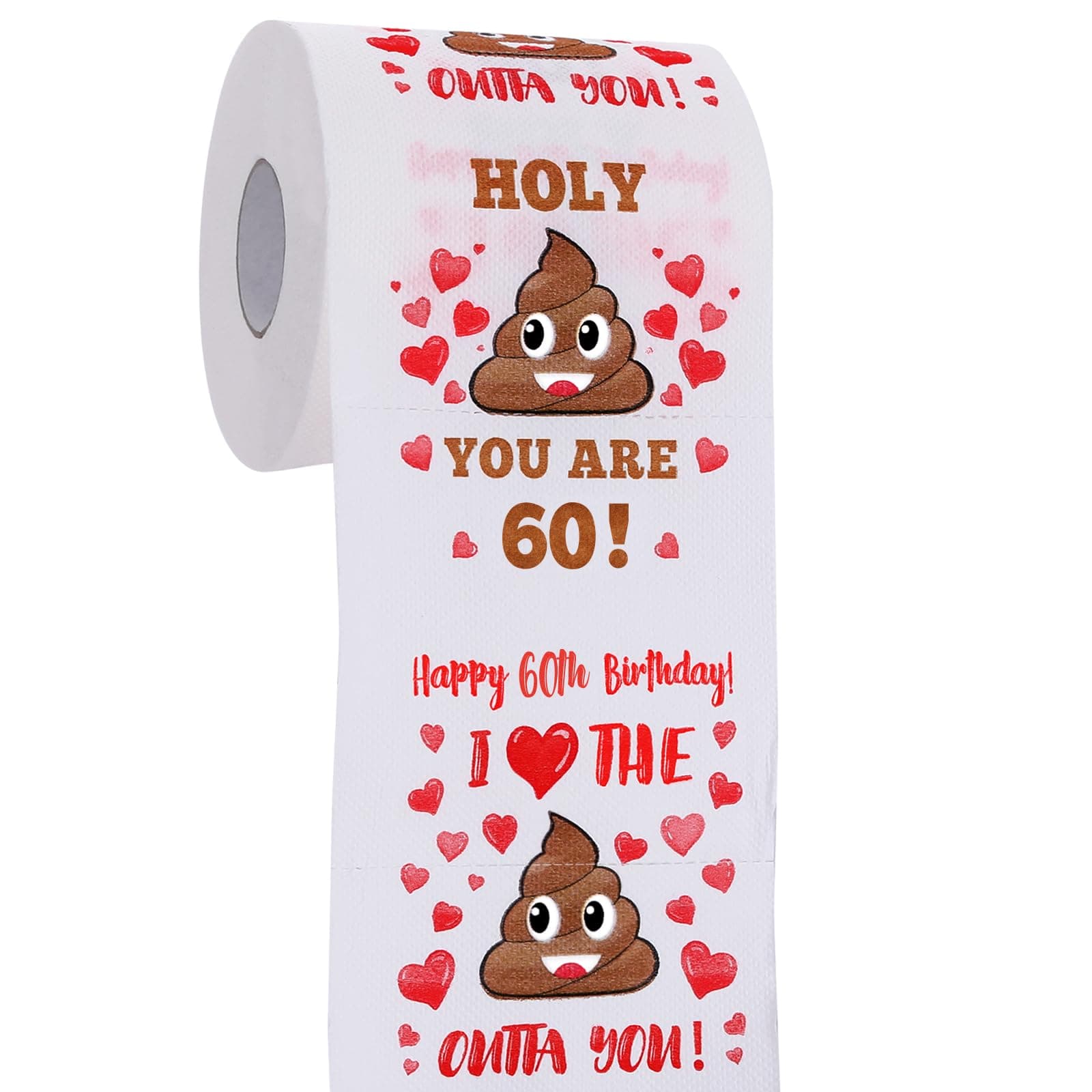60th Birthday Gifts for Women, Men, Her, Him - Happy Prank Toilet Paper - 60th Birthday Decorations, Party Supplies Favors - 60 Years Old Funny Gag Gift Ideas, Novelty Bday Present for Friends, Family