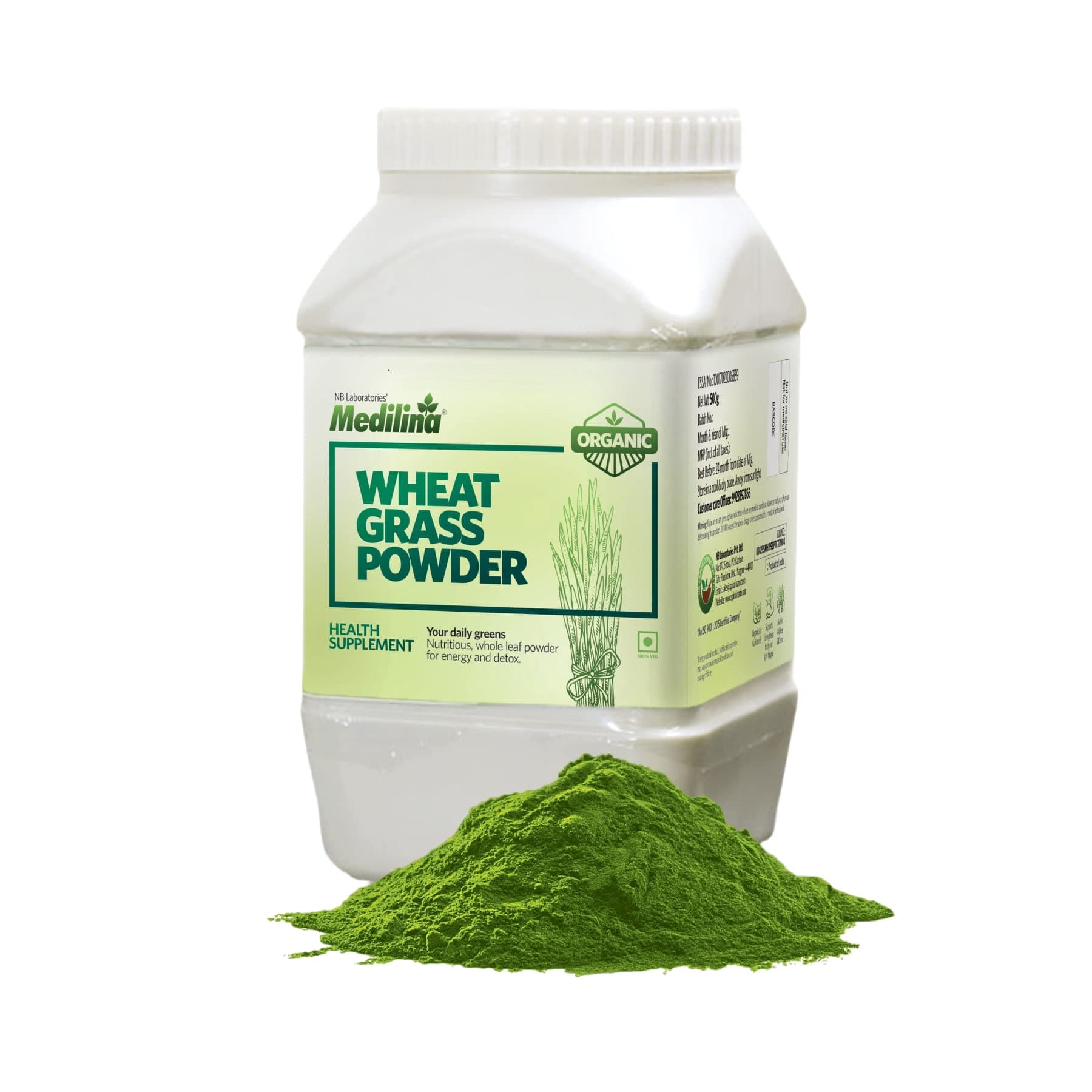 Wheatgrass Powder | Organic Supplement Digestion & Immunity Booster | FDA and USDA Certified | 500gm