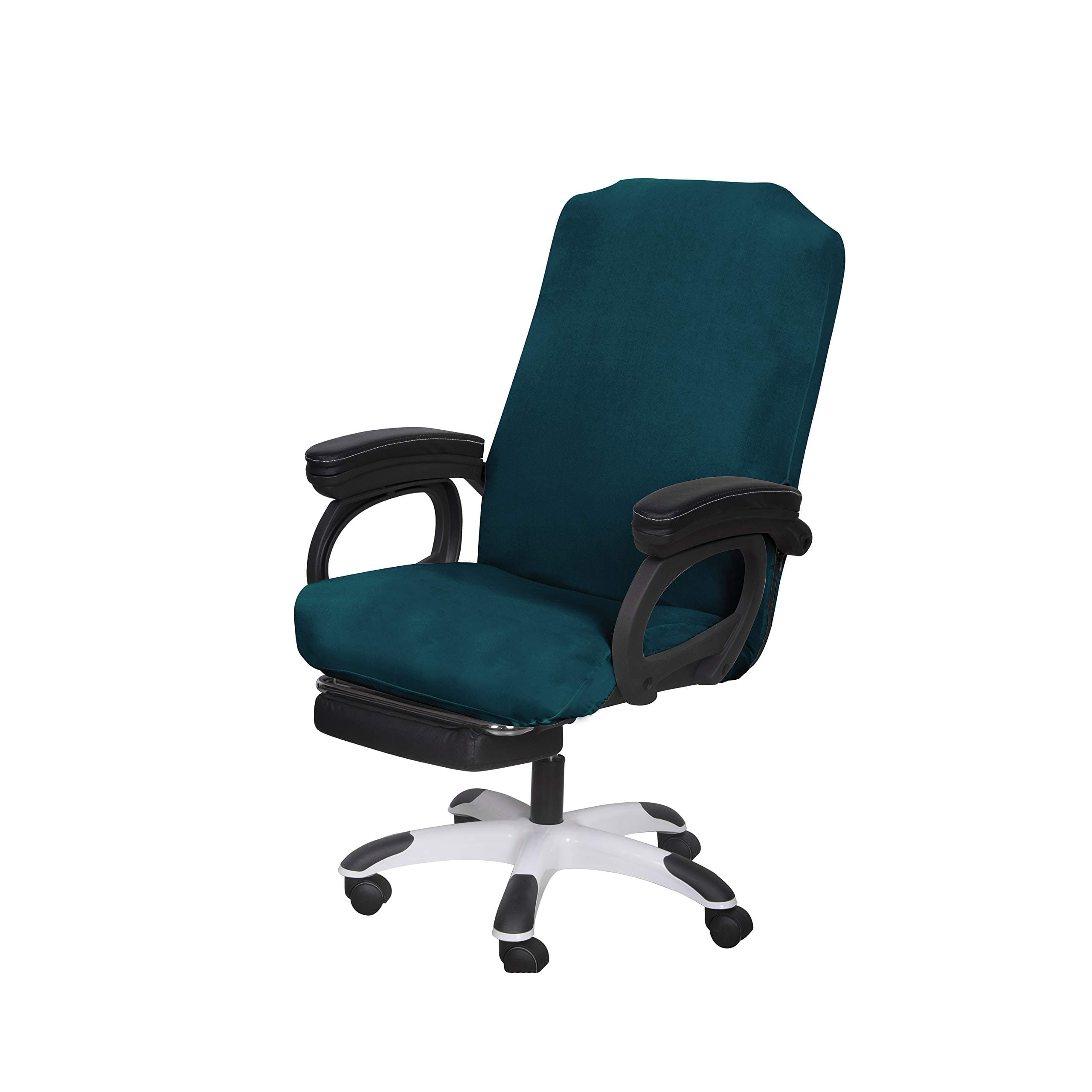 SARAFLORA オフィスチェアカバー - ラージ サファイア - 取り外し可能なコンピューターチェアカバー オフィスチェア用 ジッパー付き ユニバーサル回転チェア デスクチェアカバー ハイバックチェアシート 洗えるプロテクター ペット用