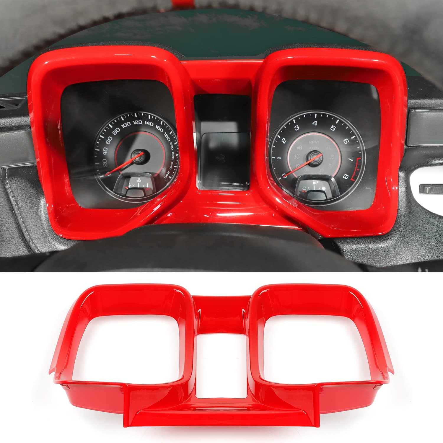 Dashboard Panel Trim, Dash Board Frame Bezel for 2010-2015 Chevrolet Chevy Camaro (Red)