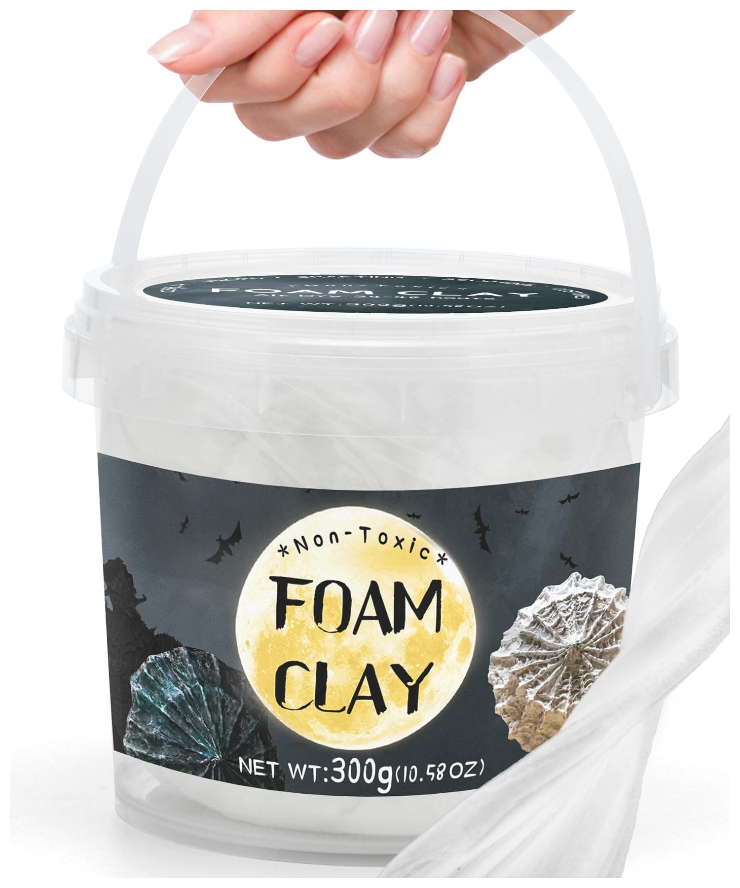 White Moldable Cosplay Foam Clay (300 Gram) Air Dry Clay - High Density and Perfect for Intricate Designs | Figures | Masks | Craft Projects | Great for Cutting with Tools, Sanding or Shaping
