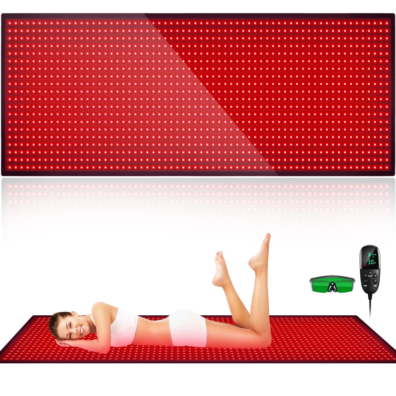 Red Light Therapy Mat Full Body, 71"x31" Red Light Blanket Infrared Light Therapy Heating Pad Super Large 1280 LEDs 660nm&850nm for Whole Body Pain Relief, Body Relax, Energy Recovery, Joint Repair