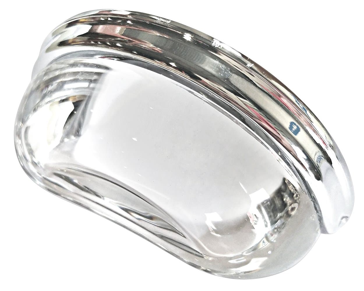 10 Pack 3 Inch Center to Center Round Clear Glass Cabinet Cup Pulls (Polished Chrome)