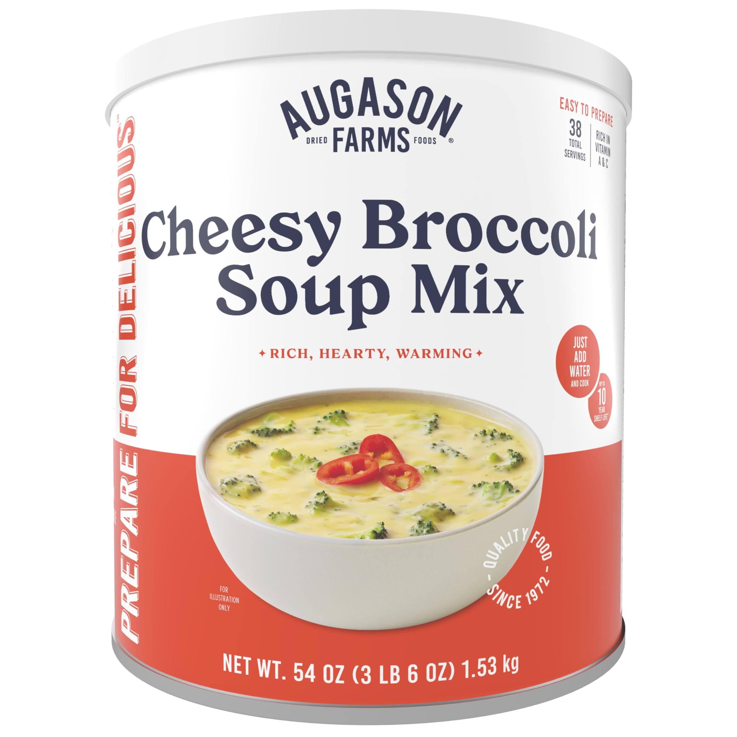 Cheesy Broccoli Soup Mix Can, Emergency Food Supply, Everyday Meals, 38 Servings