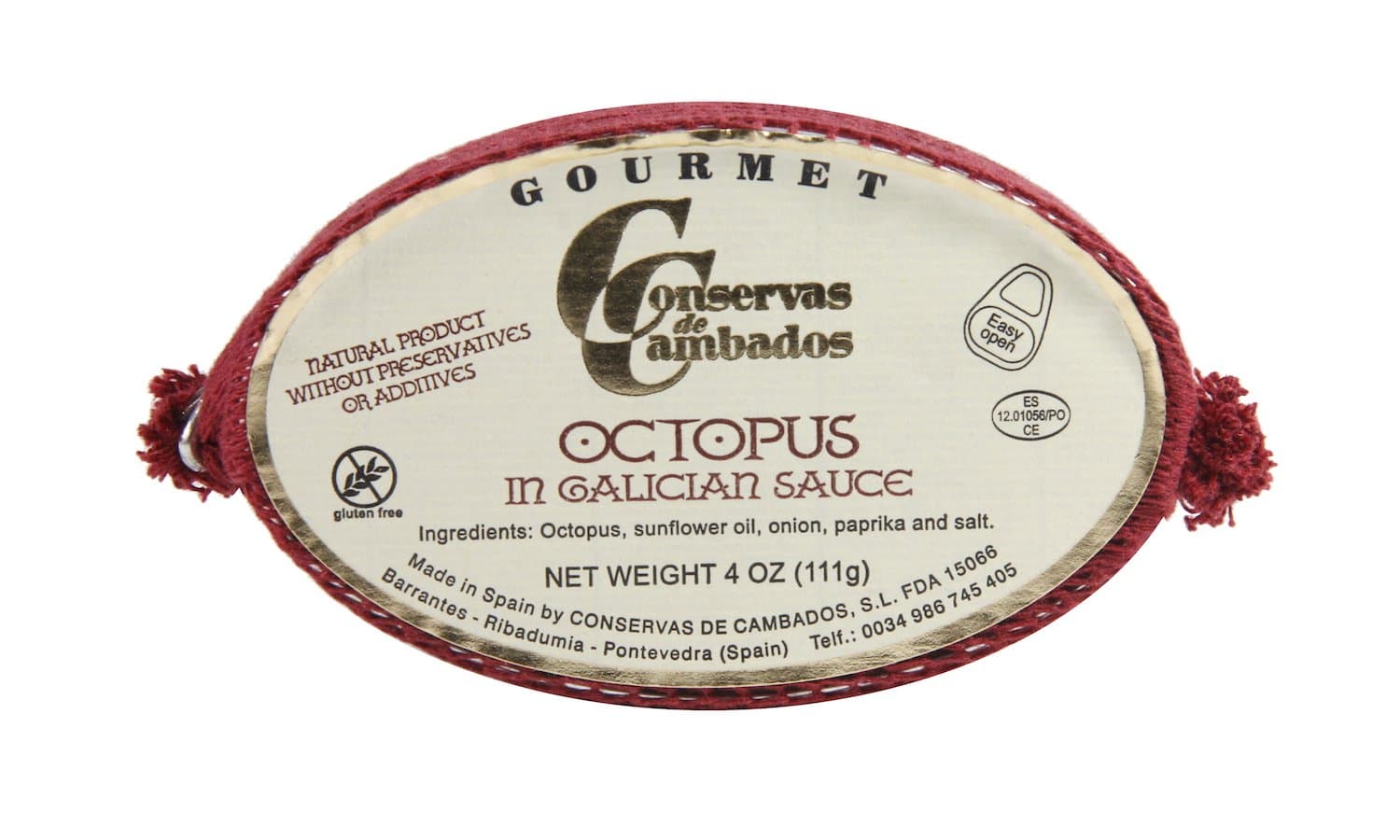 Conservas de Cambados Octopus in Salsa Gallega (4 oz/111 g Tin)