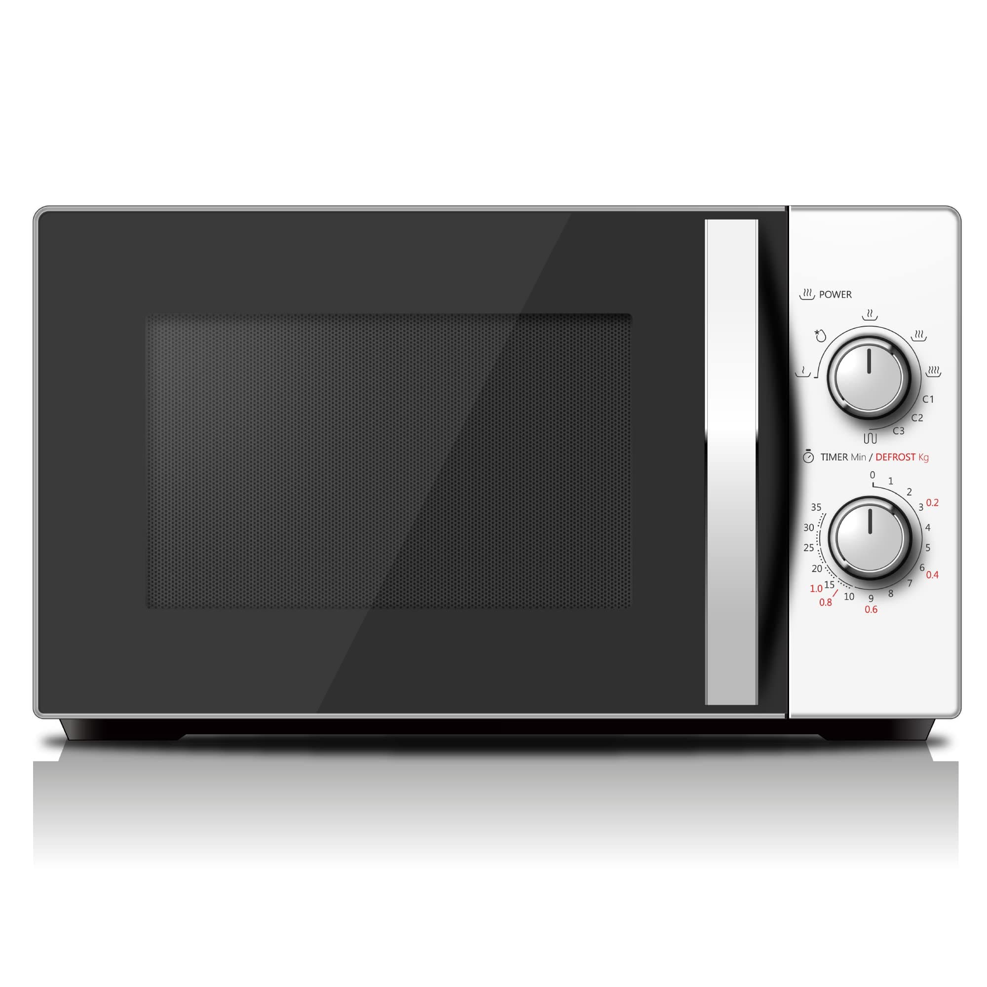 TOSHIBAMicrowave Oven 20 Liter 700W Solo Microwave Oven With Function Defrost 5 Power Setting 0-35min Timer Stylish Design White Model MW-MM20P(WH)-P